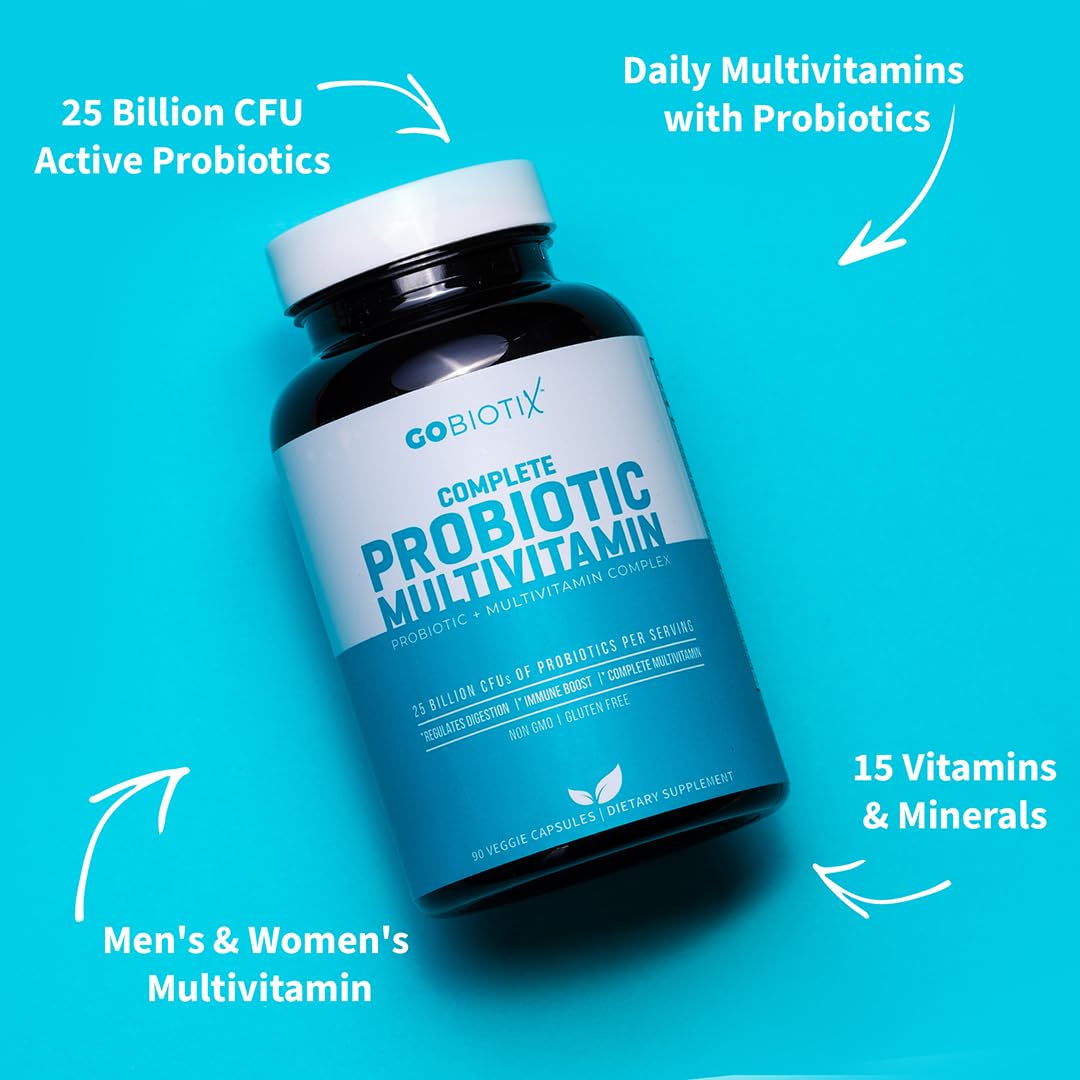 GOBIOTIX Multivitamin with Probiotics and Digestive Enzymes - 25 Billion CFU - Digestive Health, Probiotics - FENGGESTORE20
