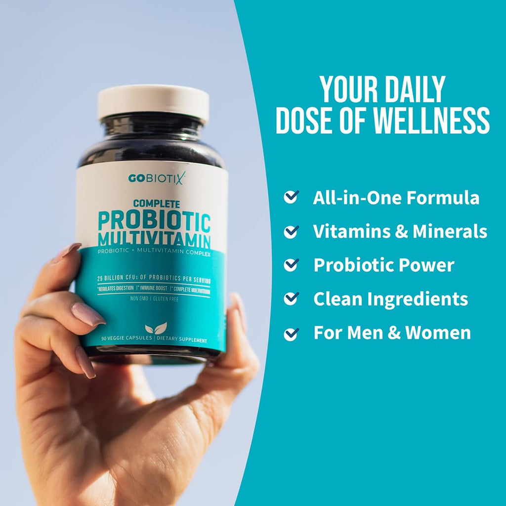 GOBIOTIX Multivitamin with Probiotics and Digestive Enzymes - 25 Billion CFU - Digestive Health, Probiotics - FENGGESTORE20