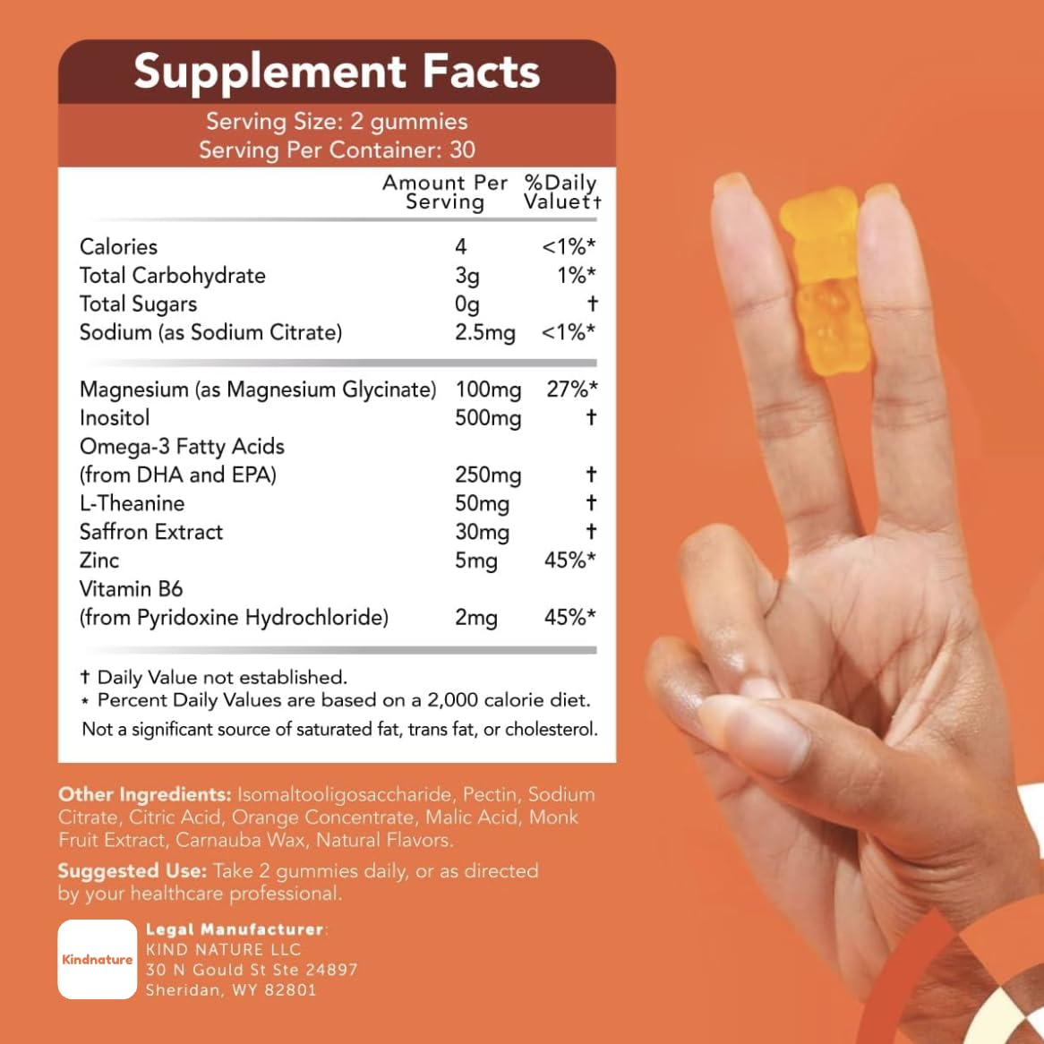 GOJOY NATURALS Kids Focus Gummies – Saffron, Magnesium Glycinate, L-Theanine & Inositol Supplement for Kids & Teens – Focus - FENGGESTORE20