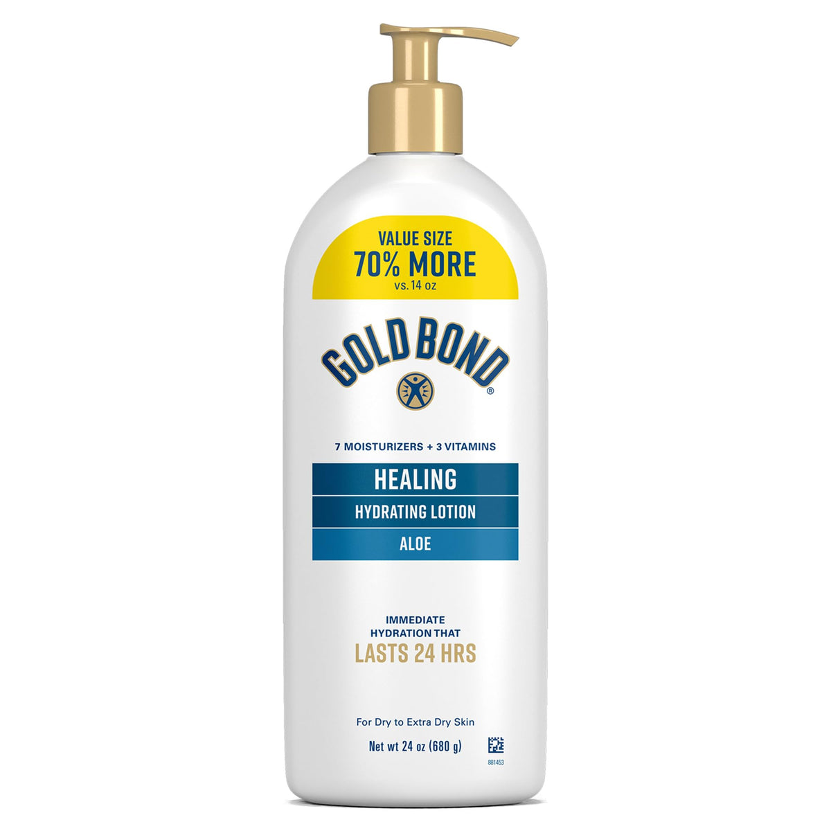 Gold Bond Healing Hydrating Lotion With Aloe Moisturizes, Heals & Smooths Dry Skin, Delivers Immediate 24-Hour Hydration, Value Size, 24 oz. - FENGGESTORE20