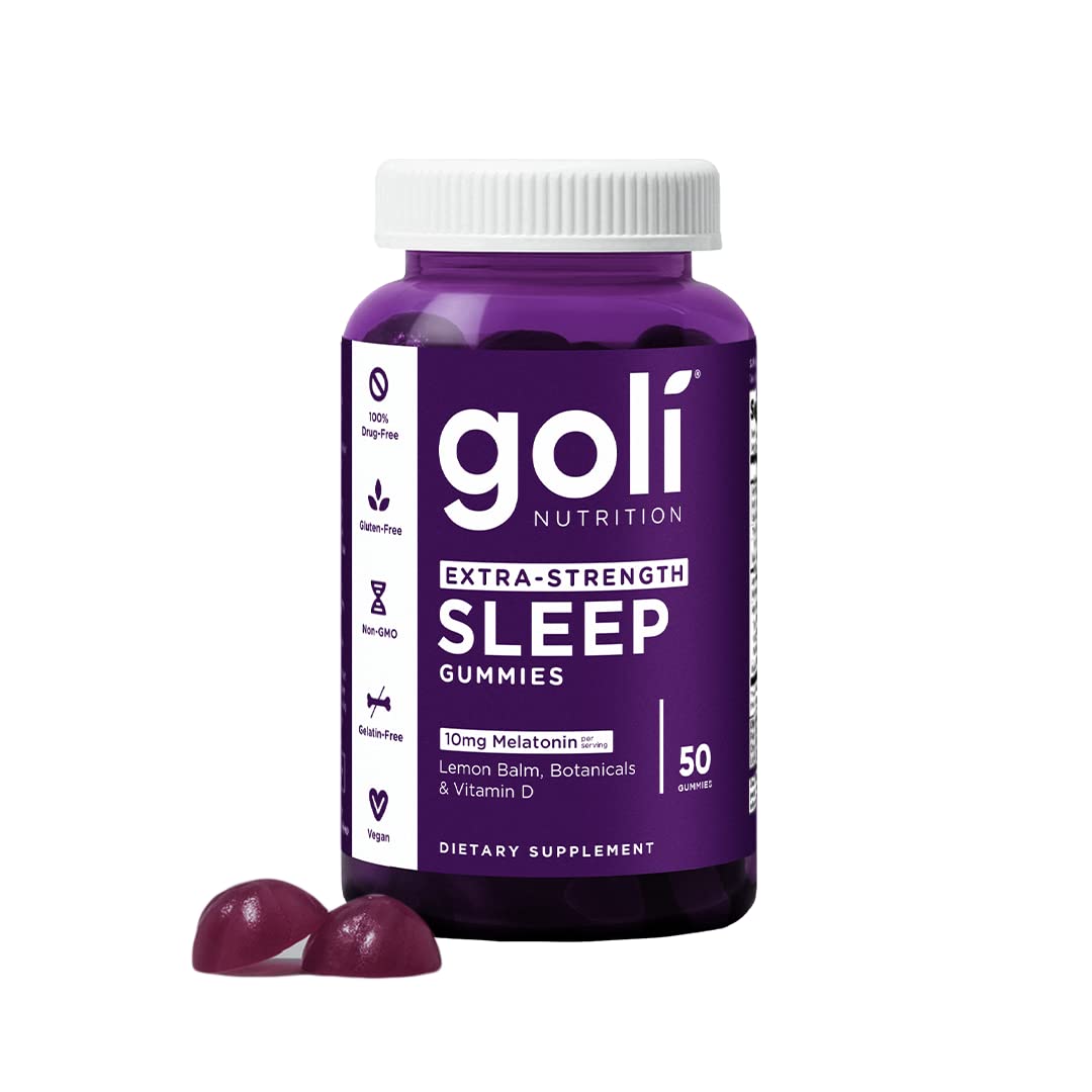 Goli Nutritional Supplement, Extra Strength Sleep Gummy 10mg Melatonin - 1 Pack 50 Count - Gluten-Free, Vegan, Non-GMO, and Gelatin-Free - FENGGESTORE20