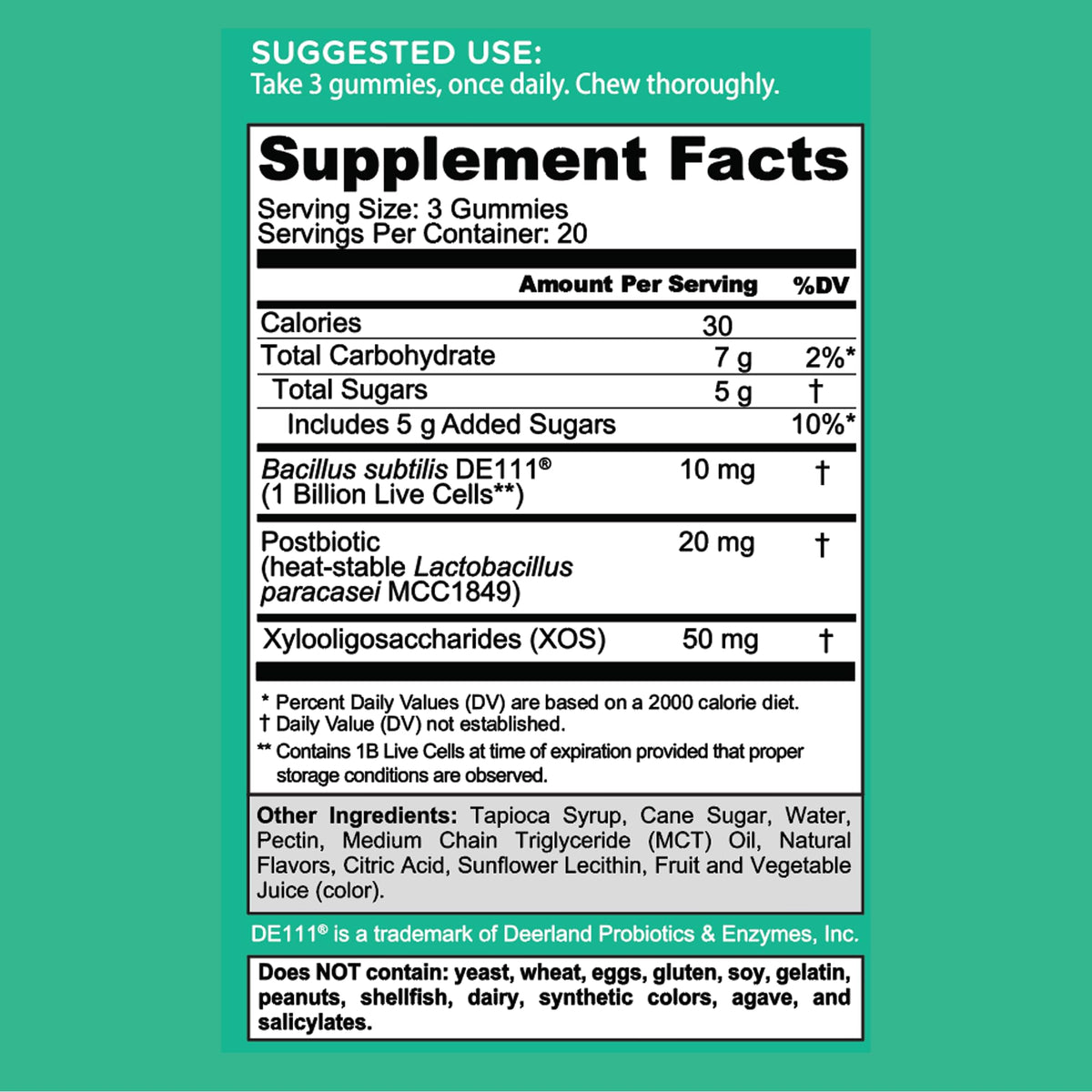 Goli Pre Pro Postbiotic Gummies - Worlds First 3-in-1 Formula with DE111 Probiotics, XOS Prebiotics, MCC1849 Postbiotics - Vegan, Non-GMO, Gluten-Free - FENGGESTORE20