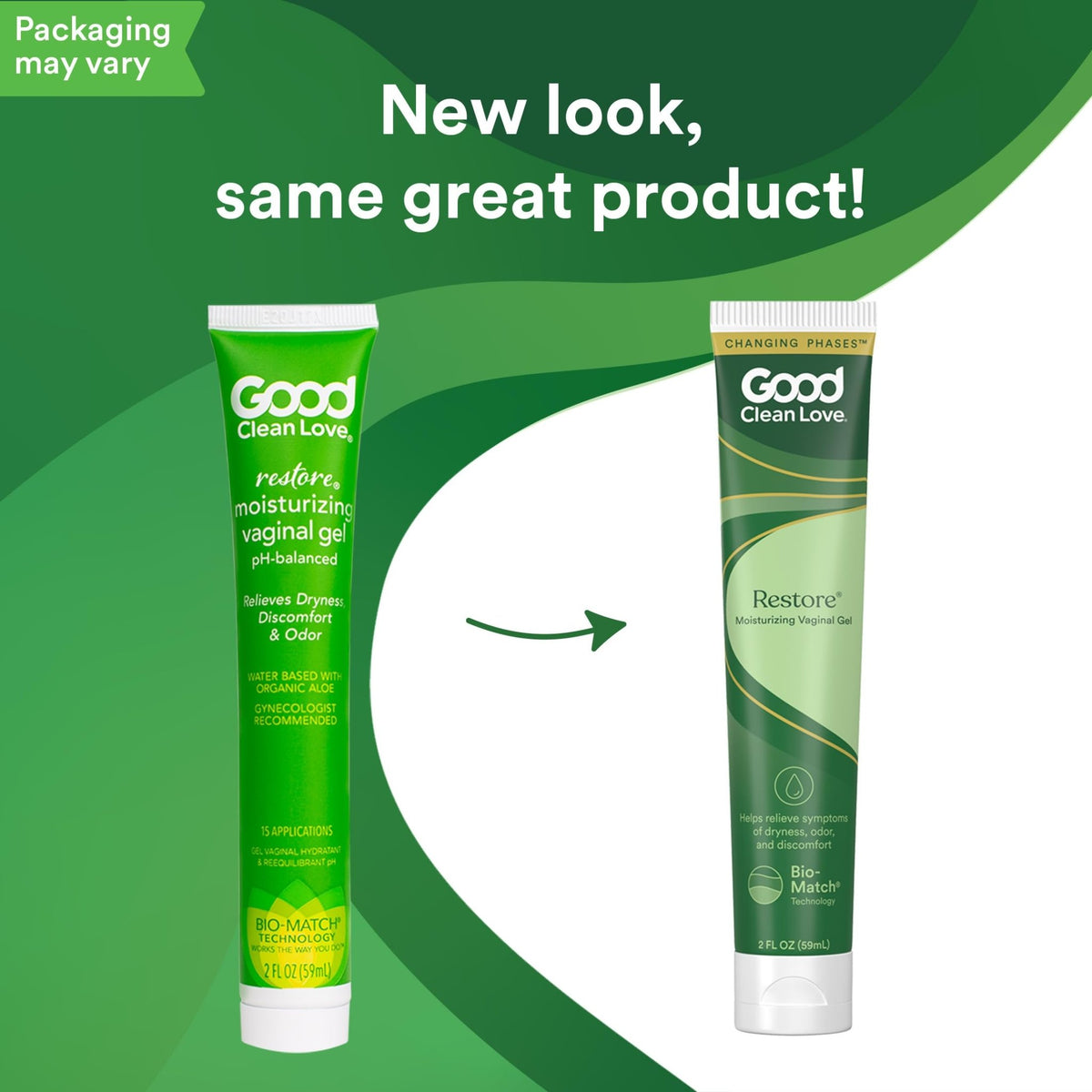 Good Clean Love Restore Moisturizing Vaginal Gel, pH-Balanced Vaginal Moisturizer, Water-Based Feminine Care with Aloe Vera & Lactic Acid, Reduces Dryness, Discomfort & Odor for Women, 2 Oz (2-Pack) - FENGGESTORE20