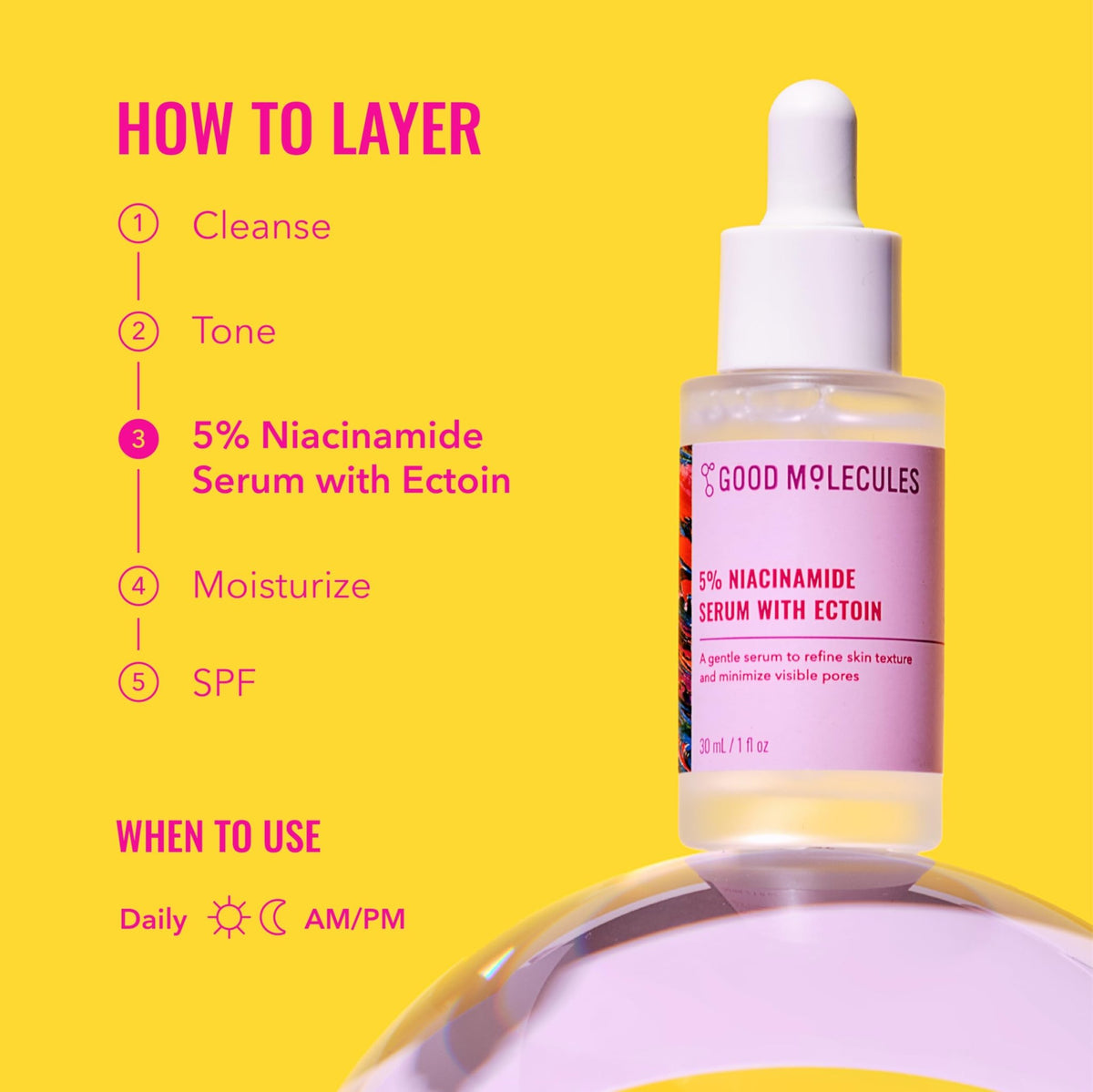 Good Molecules 5% Niacinamide Serum with Ectoin - Ultra Hydrating Serum to Target Enlarged Pores and Blemishes - FENGGESTORE20