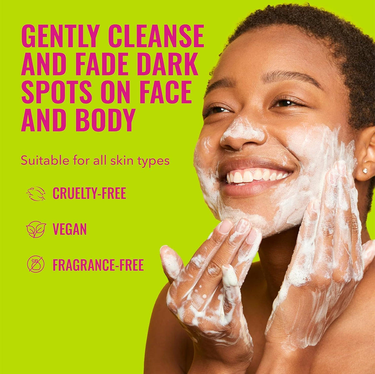 Good Molecules Brightening & Dark Spots Bar - Soap Free Face and Body Bar - Tranexamic, Kojic Acids and Niacinamide to Target Dark Spots - Skin Care - FENGGESTORE20