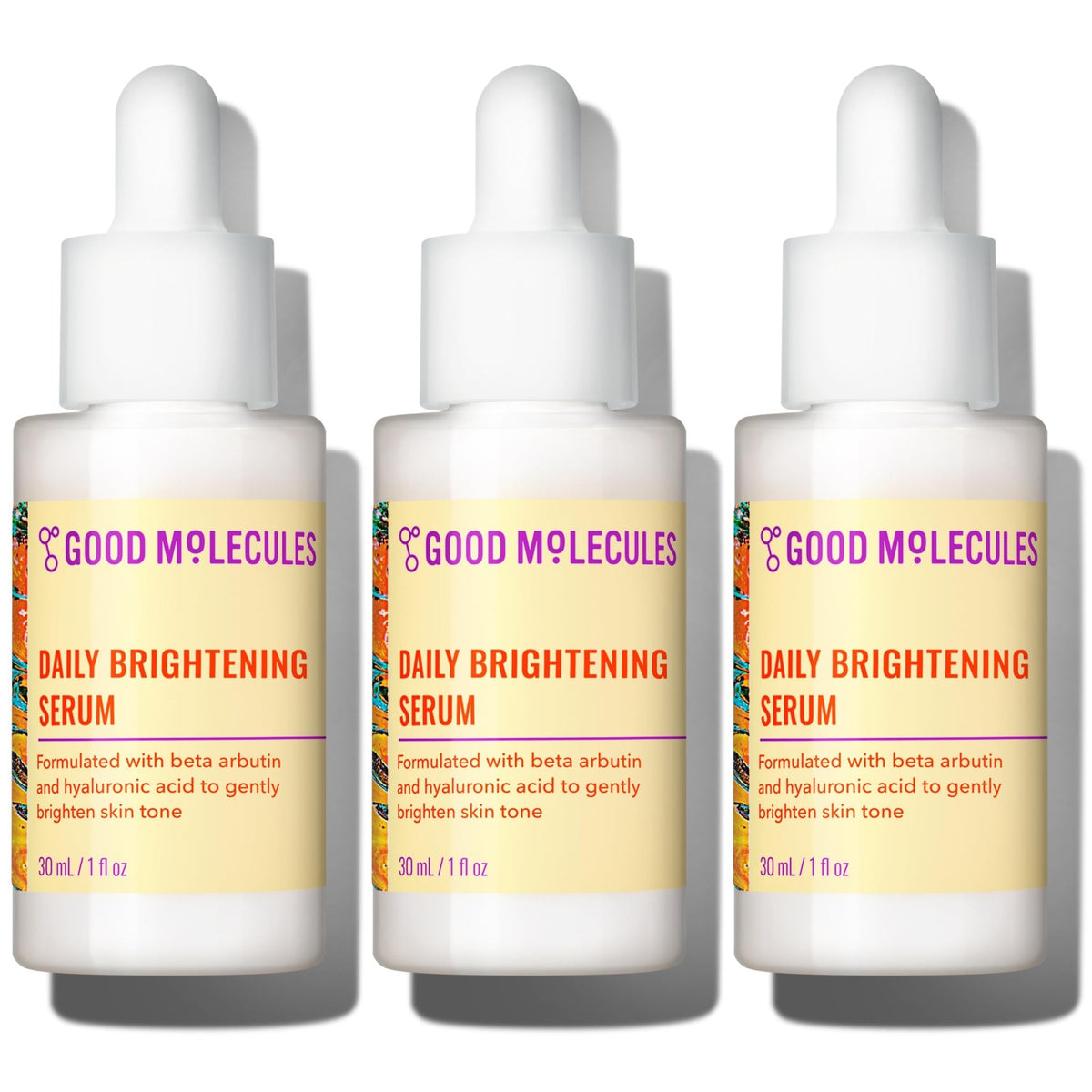 Good Molecules Daily Brightening Serum Pack 3 – 1 fl oz / 30 ml Each | Lightweight Brightening Serum with Beta Arbutin 3% & Hyaluronic Acid for Even-Looking Skin - FENGGESTORE20
