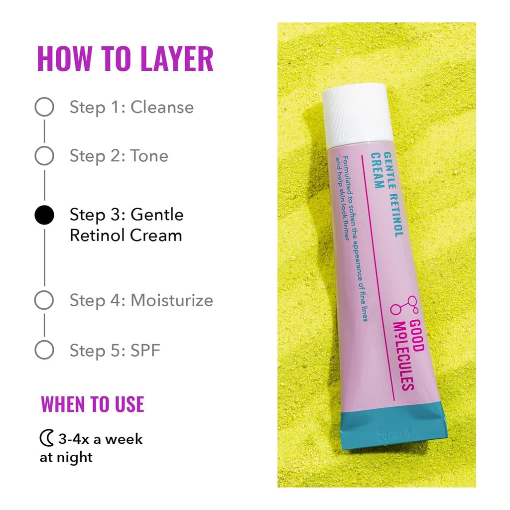Good Molecules Gentle Retinol Cream - Retinol Night Cream to Minimize Appearance of Fine Lines & Wrinkles - FENGGESTORE20