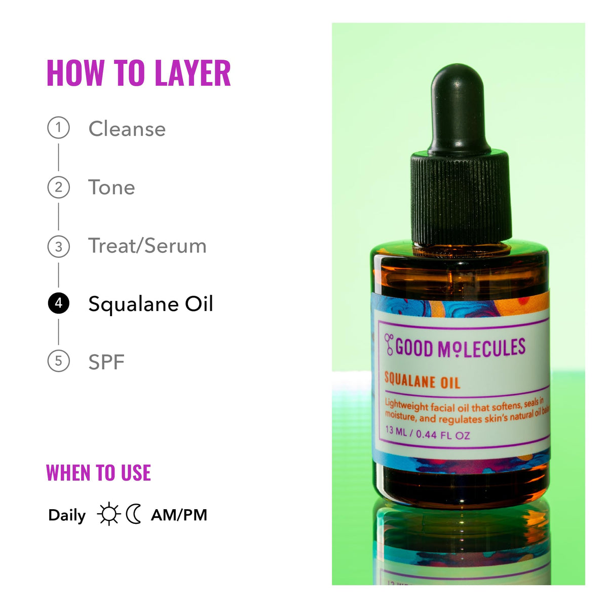 Good Molecules Squalane Oil - 100% Natural Squalane Oil Non-Greasy Moisturizer for Face, Skin, and Hair - Skin Firming - FENGGESTORE20