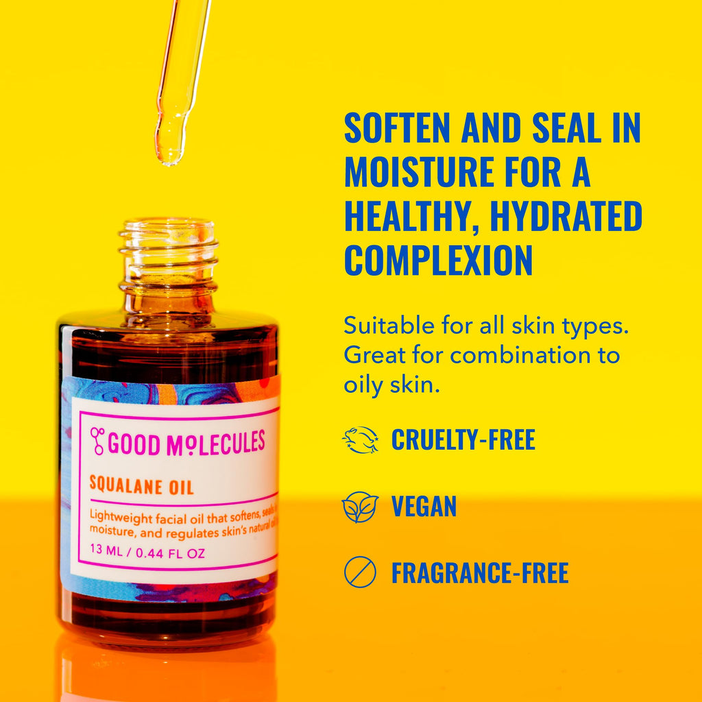 Good Molecules Squalane Oil - 100% Natural Squalane Oil Non-Greasy Moisturizer for Face, Skin, and Hair - Skin Firming - FENGGESTORE20