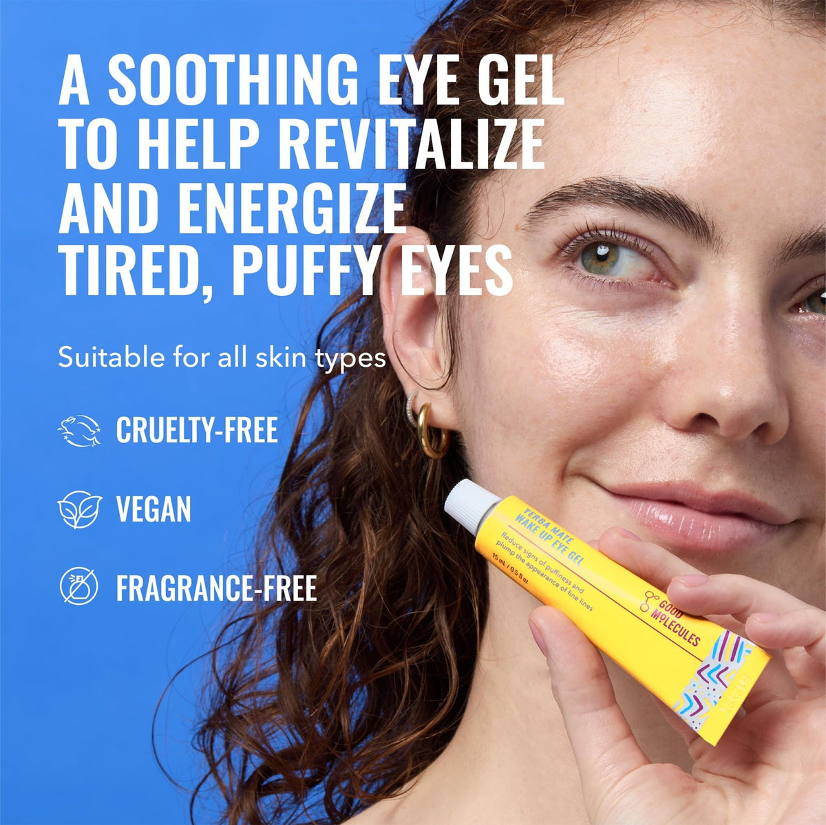 Good Molecules Yerba Mate Wake Up Eye Gel - Hydrating Under Eye Gel Cream with Hyaluronic Acid and Caffeine - FENGGESTORE20