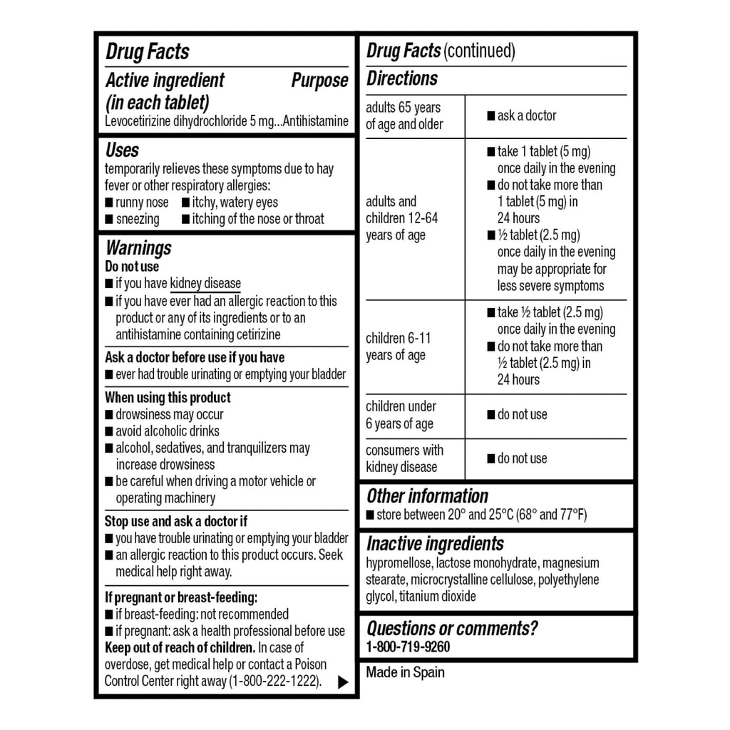 Good Sense Levocetirizine Dihydrochloride Tablets, Antihistamine, 5 mg, 35 Count (Pack of 1) - FENGGESTORE20