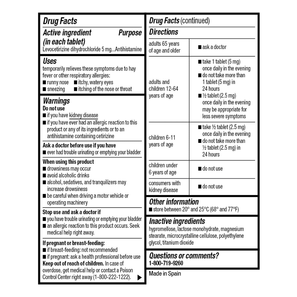 Good Sense Levocetirizine Dihydrochloride Tablets, Antihistamine, 5 mg, 35 Count (Pack of 1) - FENGGESTORE20