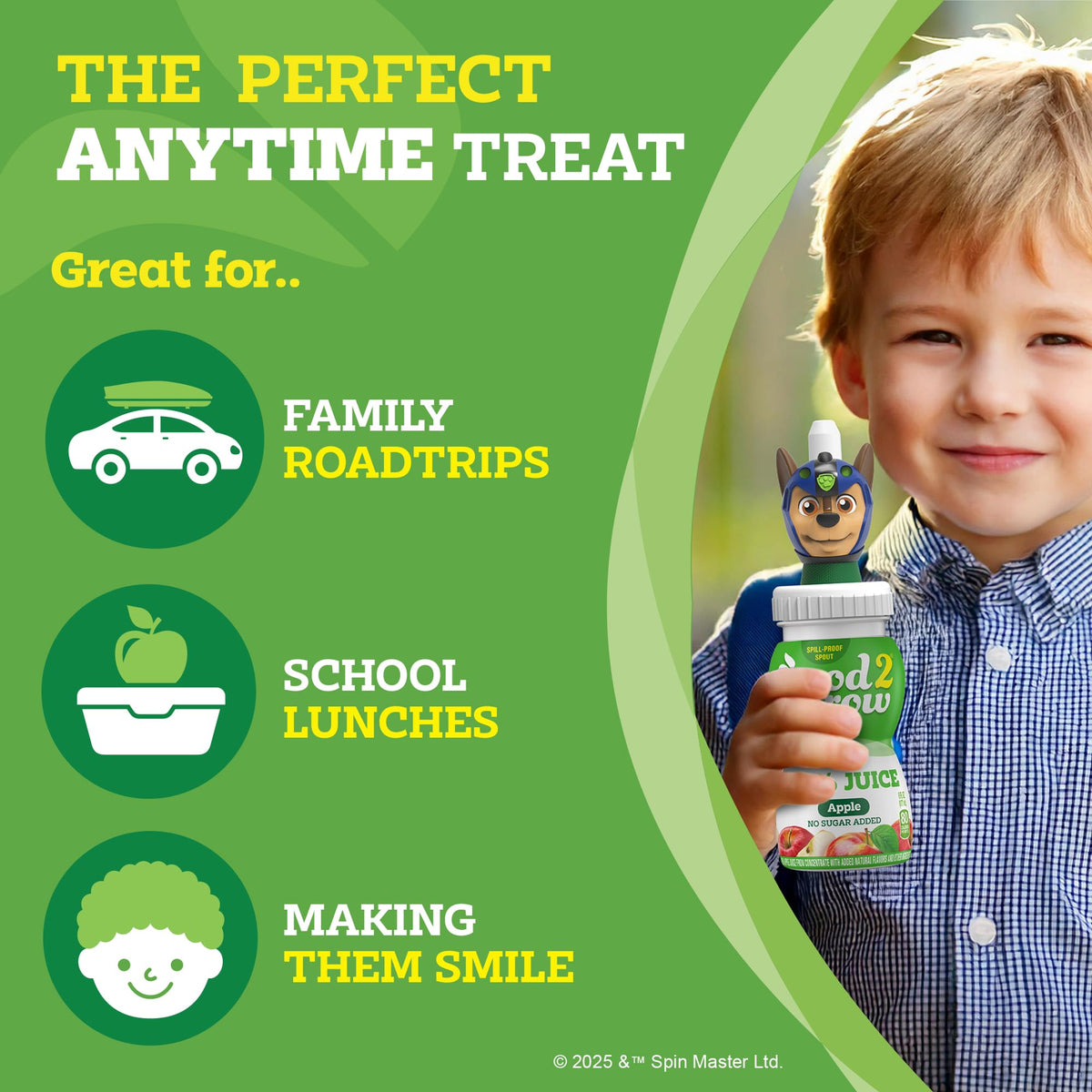 good2grow Apple Juice - 100% Juice Drinks for Kids, Fruit Juice No Sugar Added, 6 Fl Oz Juice Bottles with Spill-Proof PAW Patrol Character Tops (3 Pack) - FENGGESTORE20
