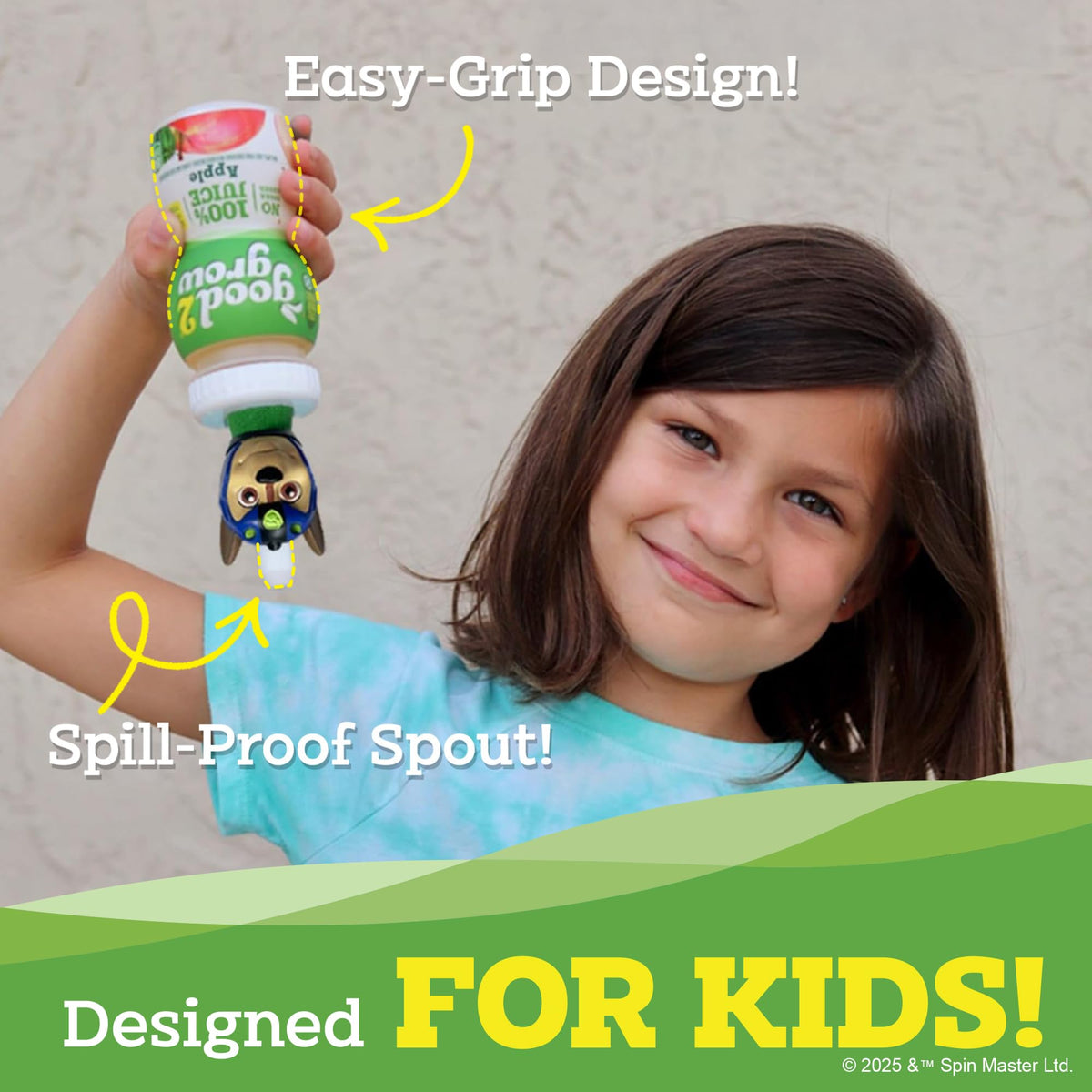 good2grow Apple Juice - 100% Juice Drinks for Kids, Fruit Juice No Sugar Added, 6 Fl Oz Juice Bottles with Spill-Proof PAW Patrol Character Tops (3 Pack) - FENGGESTORE20