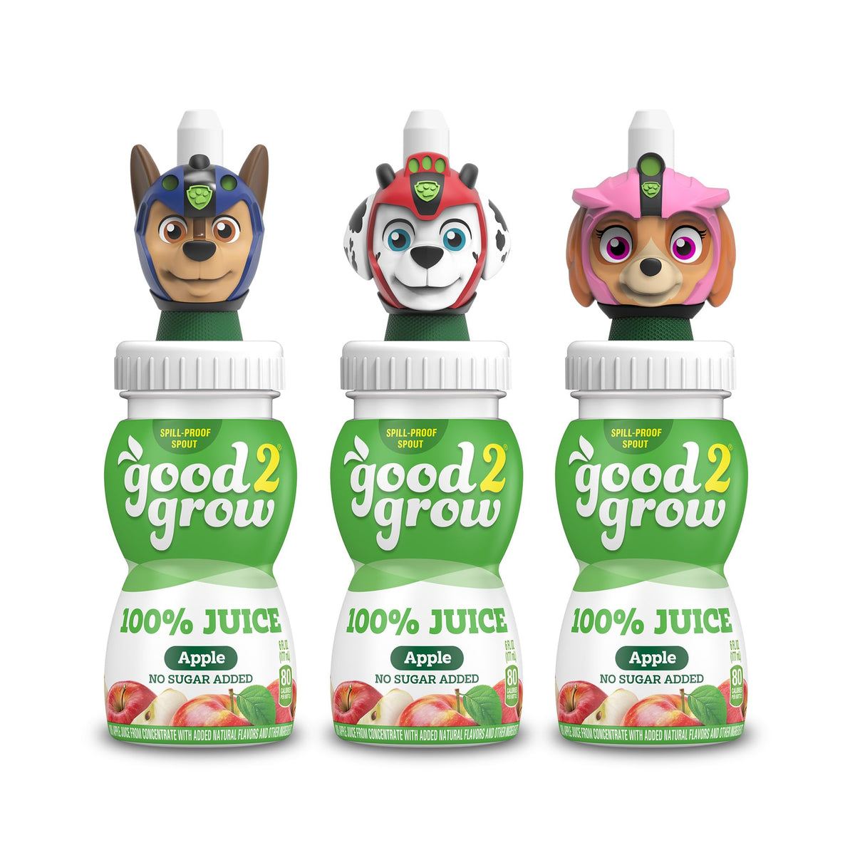 good2grow Apple Juice - 100% Juice Drinks for Kids, Fruit Juice No Sugar Added, 6 Fl Oz Juice Bottles with Spill-Proof PAW Patrol Character Tops (3 Pack) - FENGGESTORE20