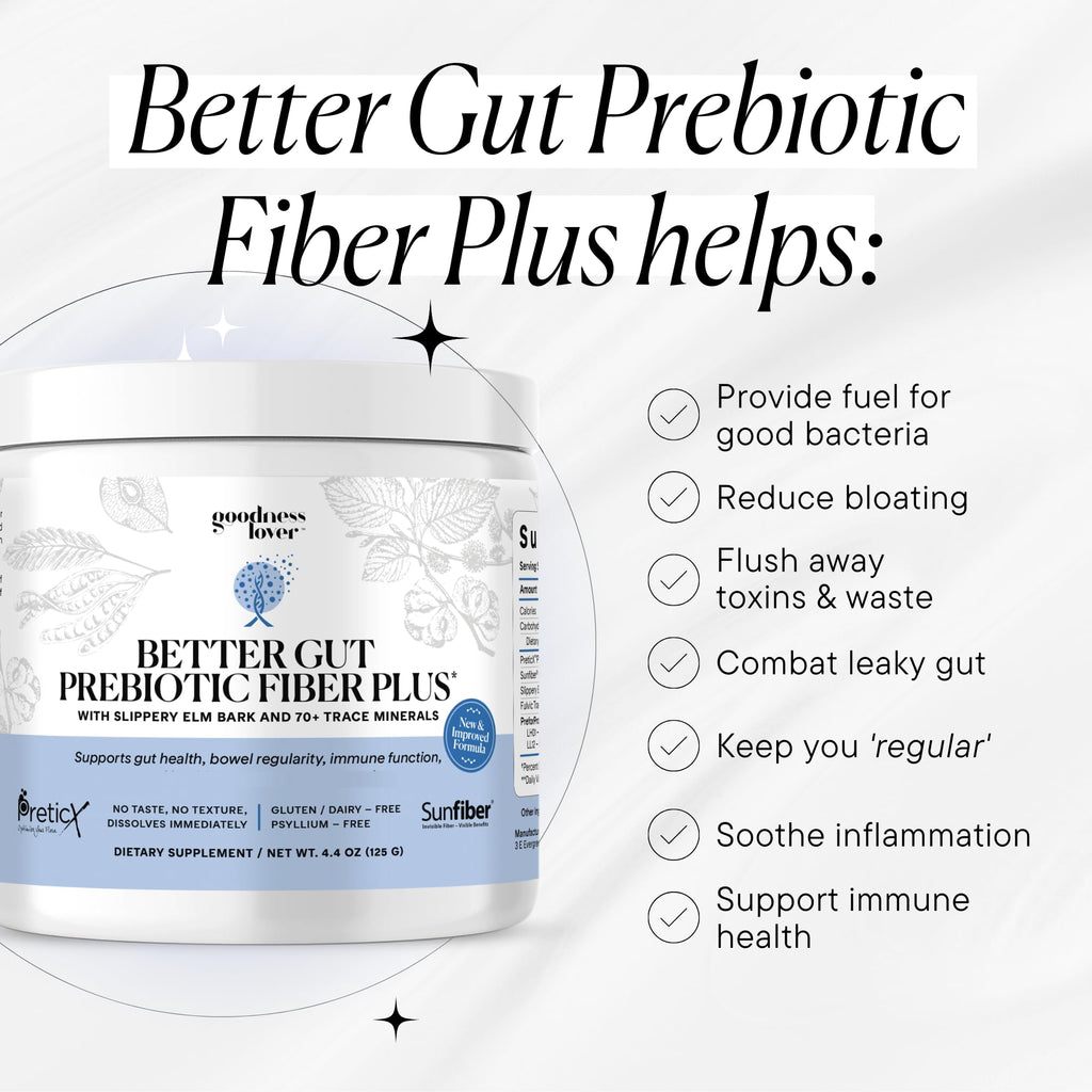 Goodness Lover Better Gut Prebiotic Fiber Plus, Digestive Health Supplement for Gut Health Support, Bloat Relief & Regularity Support, 30 Servings - FENGGESTORE20