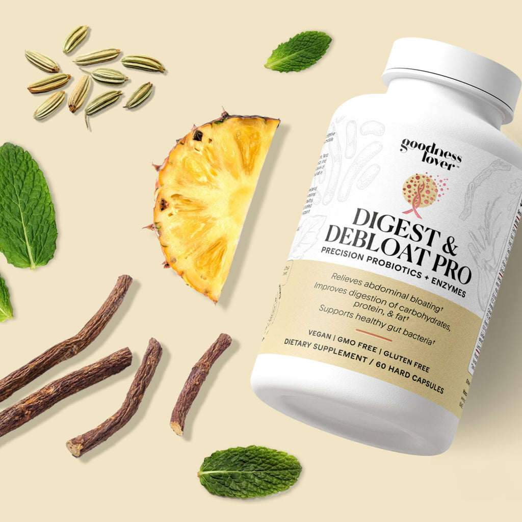 Goodness Lover Digest & Debloat Pro, Natural Digestive Enzymes Probiotics for Bloating Relief and Gas Relief, Probiotic Supplement for Women and Men, - FENGGESTORE20