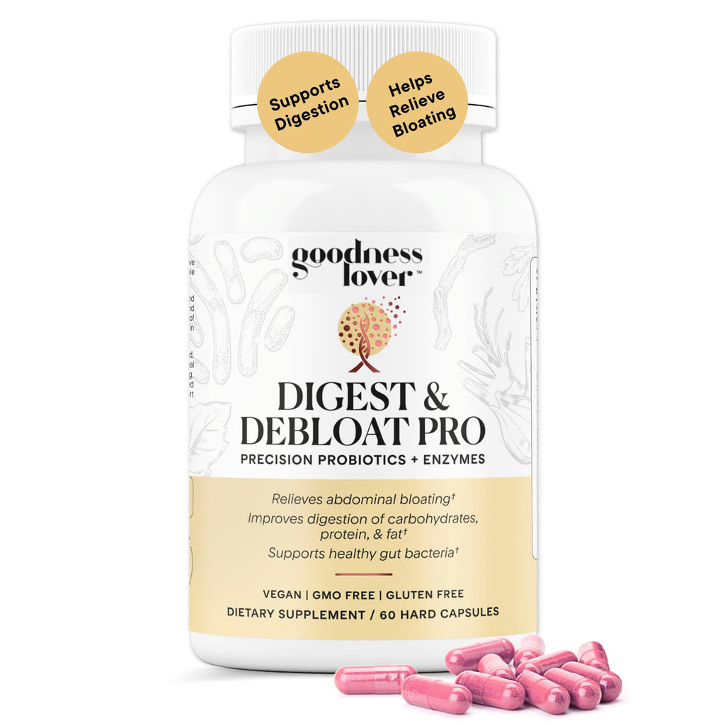 Goodness Lover Digest & Debloat Pro, Natural Digestive Enzymes Probiotics for Bloating Relief and Gas Relief, Probiotic Supplement for Women and Men, - FENGGESTORE20