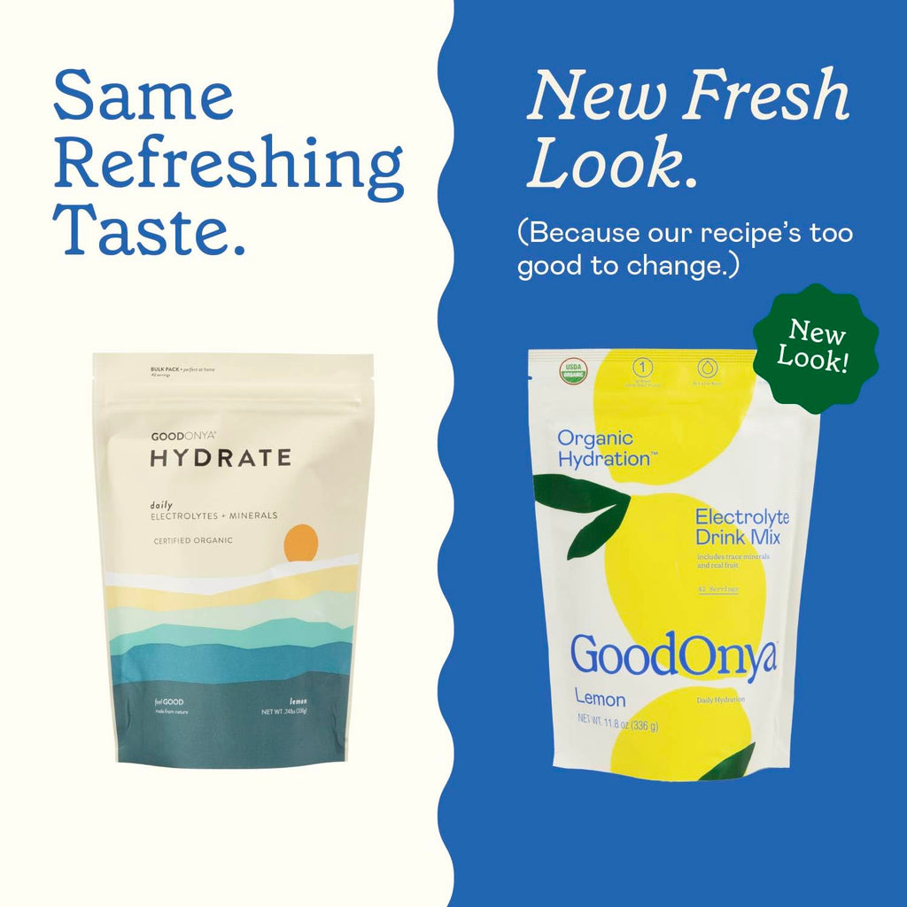 GOODONYA Organic Hydration Electrolyte Drink Mix, Certified Organic Hydration Powder, Non-GMO, Biochecked Glyphosate Free, Low Sugar, Lemonade Flavor, - FENGGESTORE20