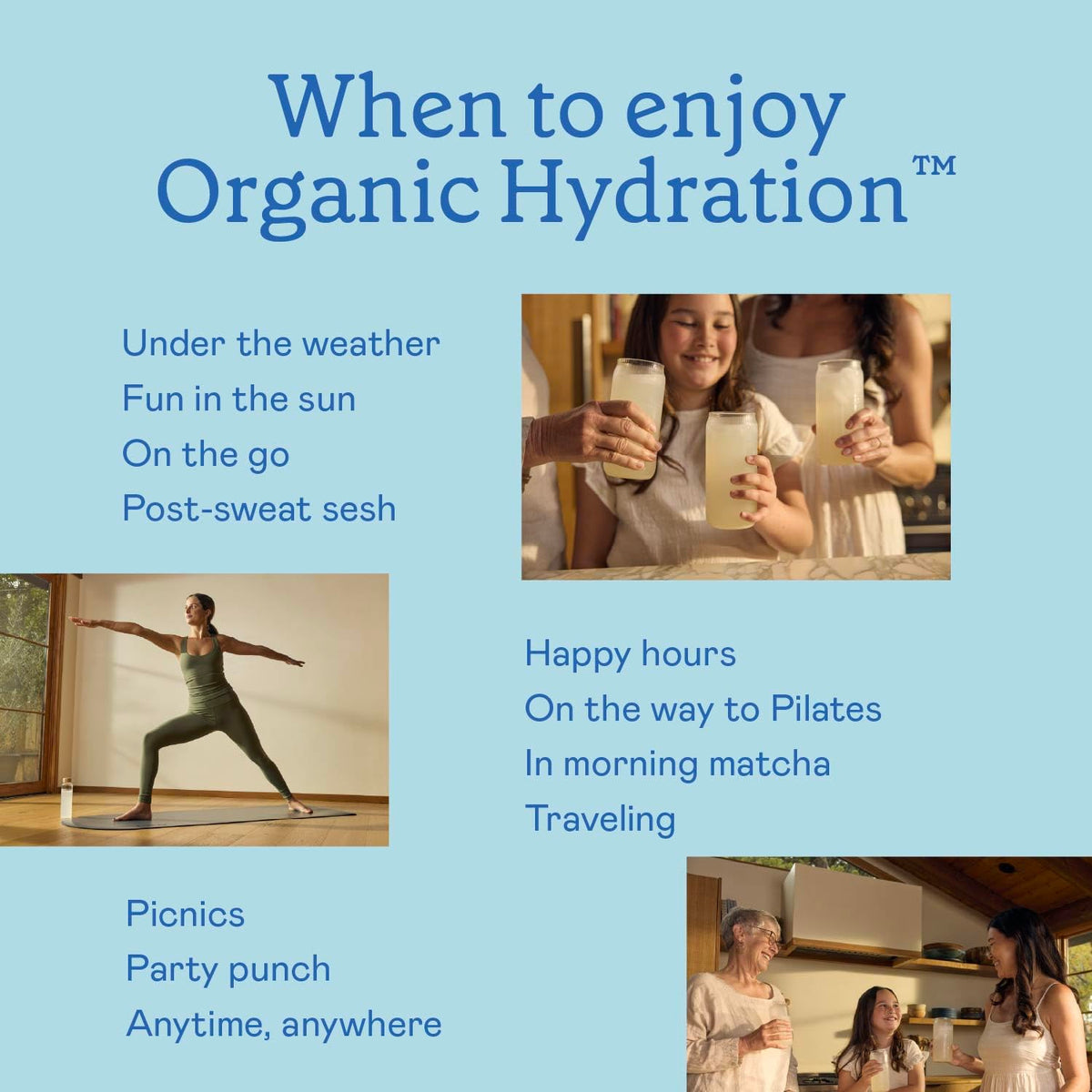 GOODONYA Organic Hydration Electrolyte Drink Mix, Certified Organic Hydration Powder, Non-GMO, Biochecked Glyphosate Free, Low Sugar, Lemonade Flavor, - FENGGESTORE20