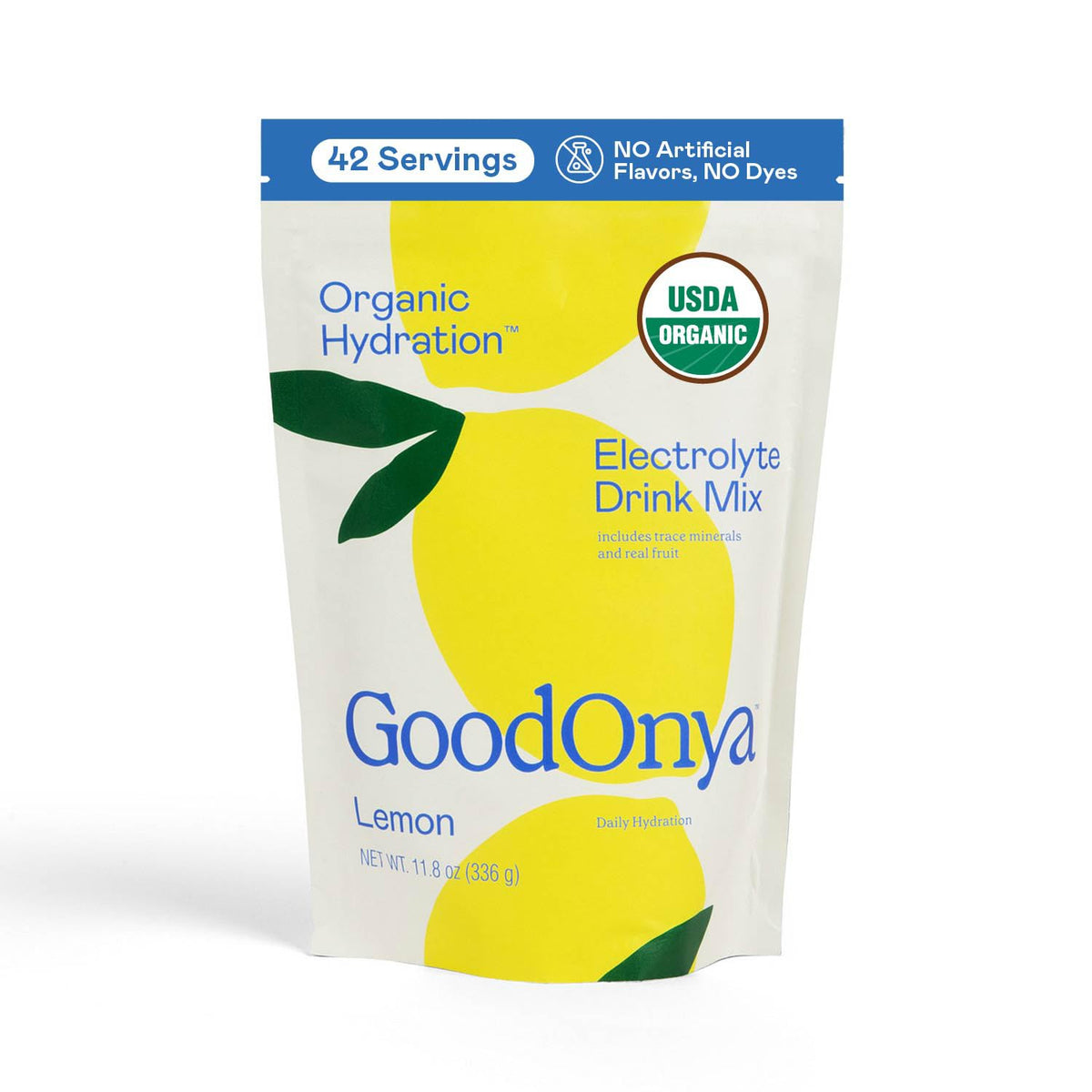GOODONYA Organic Hydration Electrolyte Drink Mix, Certified Organic Hydration Powder, Non-GMO, Biochecked Glyphosate Free, Low Sugar, Lemonade Flavor, - FENGGESTORE20