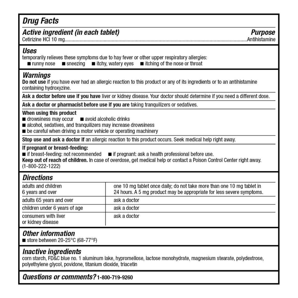 GoodSense 24 Hour Allergy Relief, Cetirizine Hydrochloride Tablets, 10 mg, Antihistamine - FENGGESTORE20