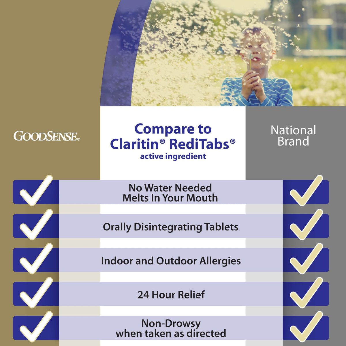 GoodSense Loratadine Orally Disintegrating Tablets, 10 mg, 24 Hour Allergy Tablets, 30 Count - FENGGESTORE20
