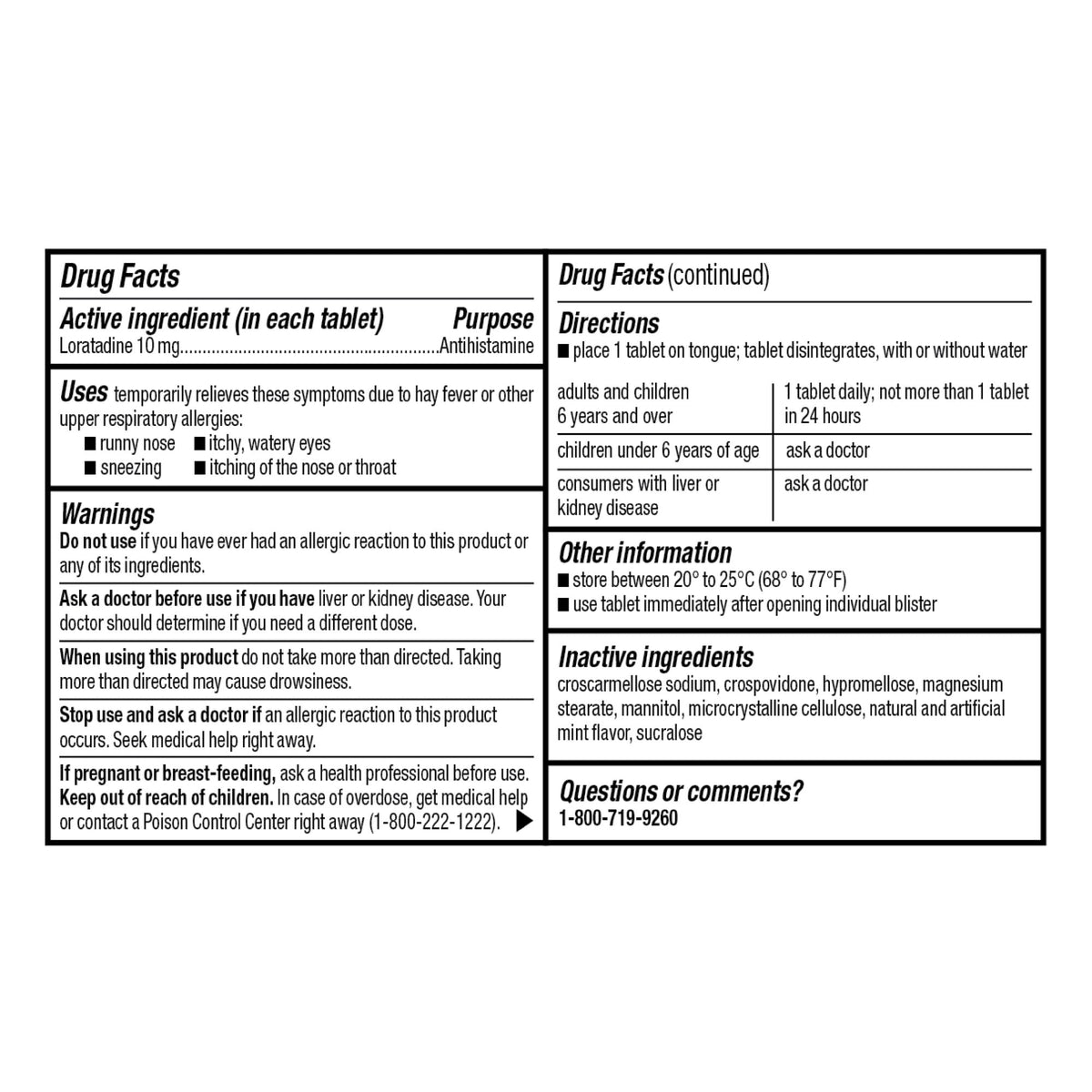 GoodSense Loratadine Orally Disintegrating Tablets, 10 mg, 24 Hour Allergy Tablets, 30 Count - FENGGESTORE20