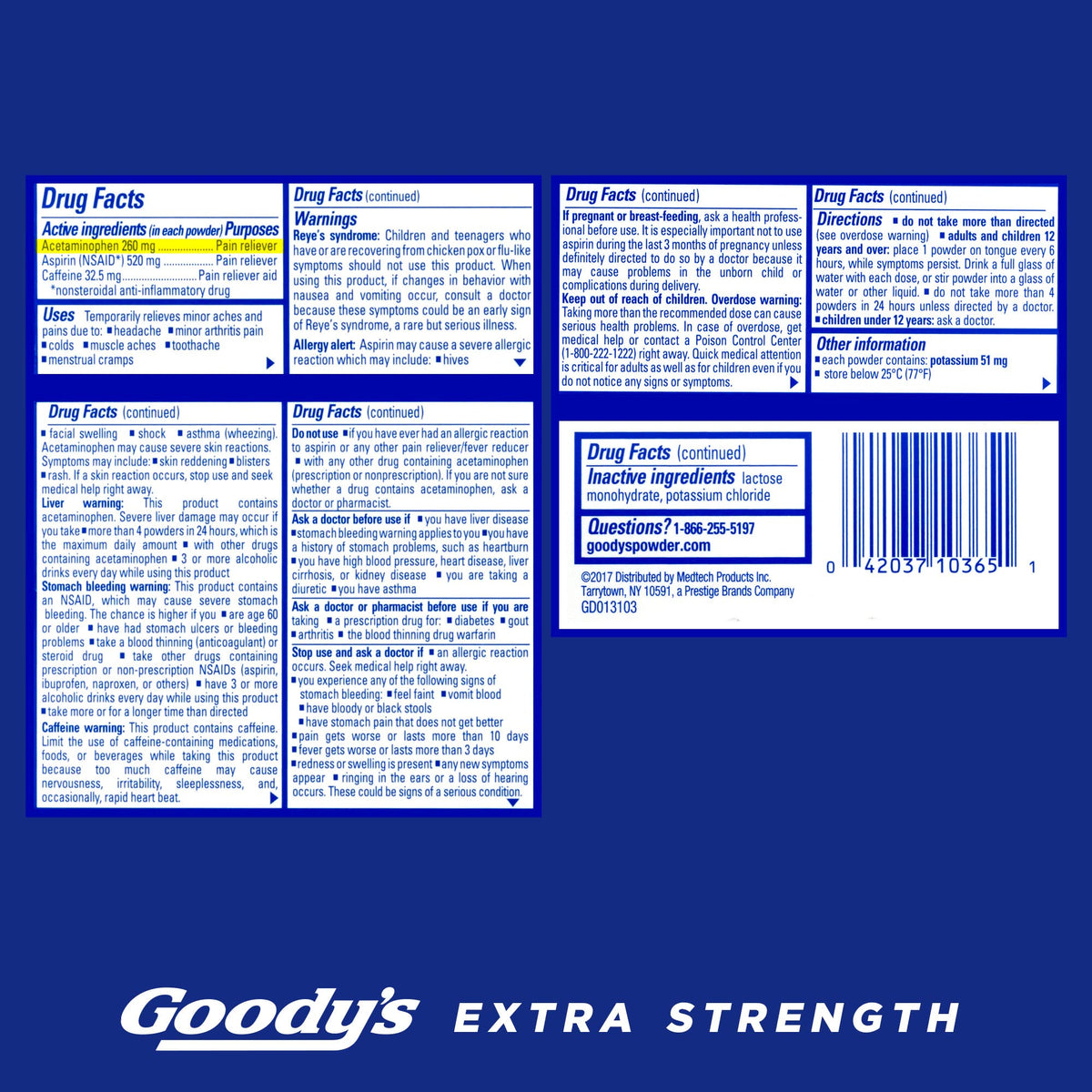 Goody's Pain Relief Powders, Extra Strength Headache Powder, 50 ct (Pack of 1) - FENGGESTORE20