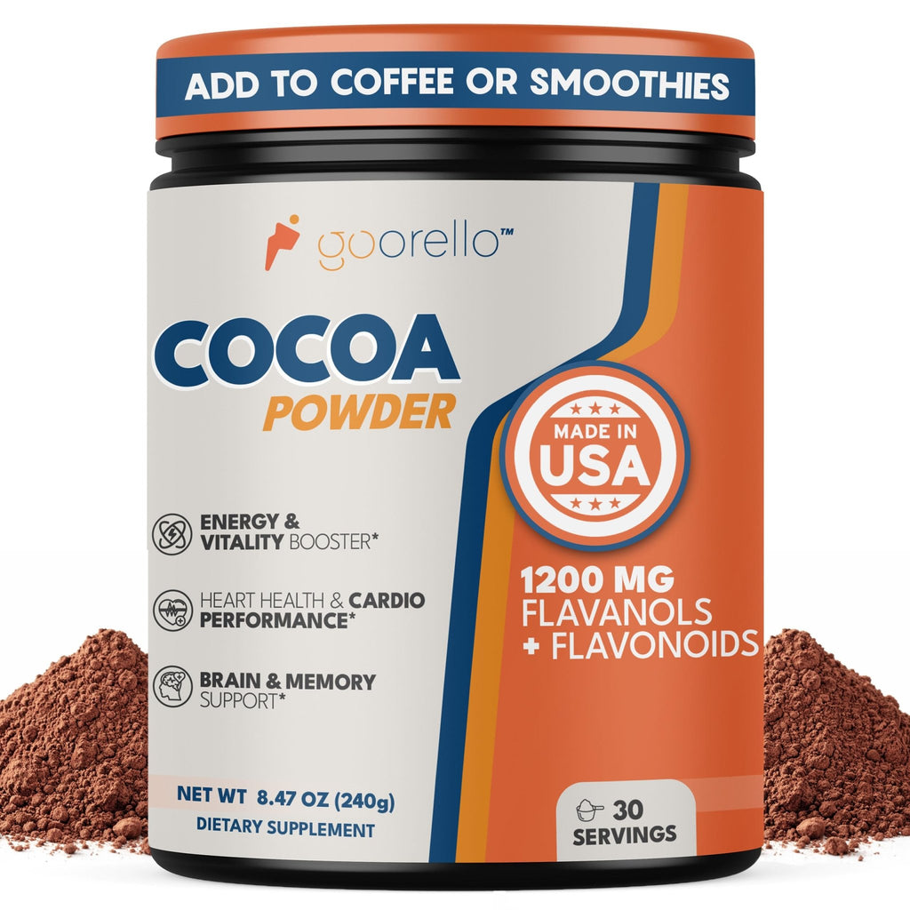 goorello High Flavanol Cocoa Powder Supplement, 1200mg Cocoa Flavanols & Flavonoids, 30 Servings for Support Heart Health, - FENGGESTORE20