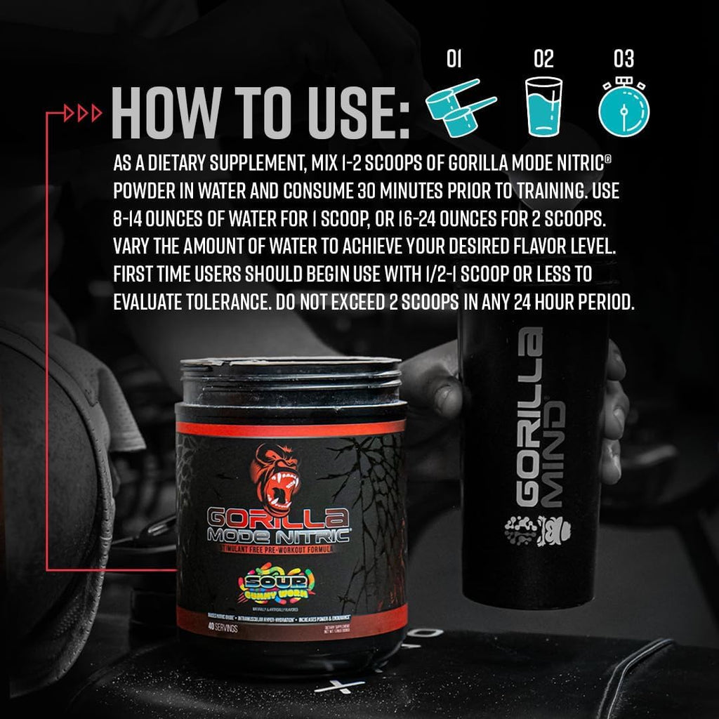Gorilla Mode Nitric Upgraded Stimulant Free Pre-Workout – Best Tasting and Most Effective Stimulant Free Pre-Workout/Massive Pumps · Vasodilation · Power / 768 Grams (Rocket Frost) - FENGGESTORE20