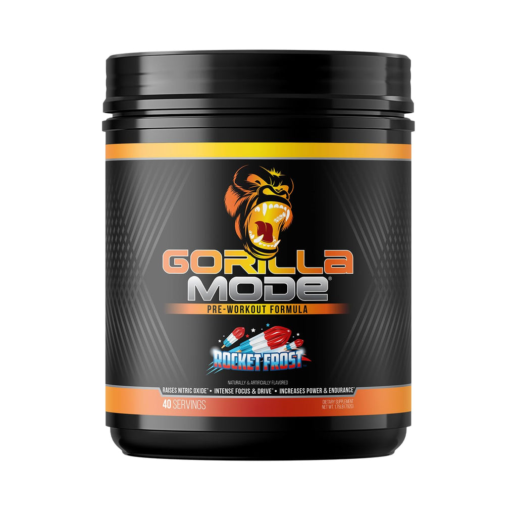 Gorilla Mode Pre Workout - Massive Pumps · Laser Focus · Energy · Power - L-Citrulline, Creatine, L-Tyrosine, Betaine, Hydroprime®, Alpha-GPC, 400mg Caffeine, Huperzine A - 792g (Rocket Frost) - FENGGESTORE20