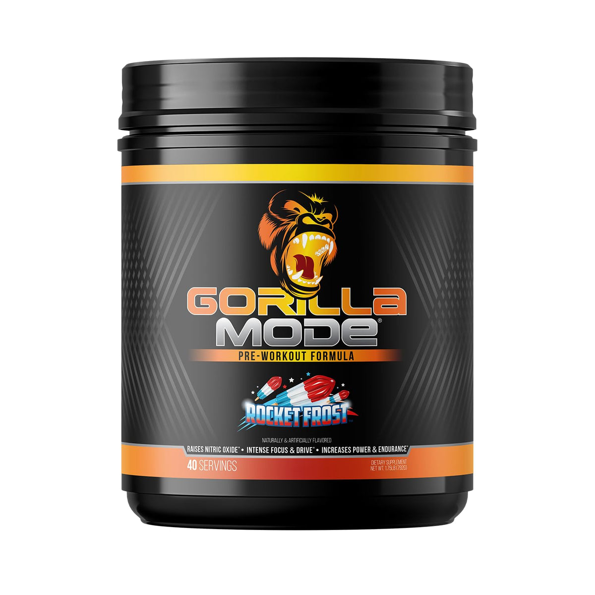 Gorilla Mode Pre Workout - Massive Pumps · Laser Focus · Energy · Power - L-Citrulline, Creatine, L-Tyrosine, Betaine, Hydroprime®, Alpha-GPC, 400mg Caffeine, Huperzine A - 792g (Rocket Frost) - FENGGESTORE20
