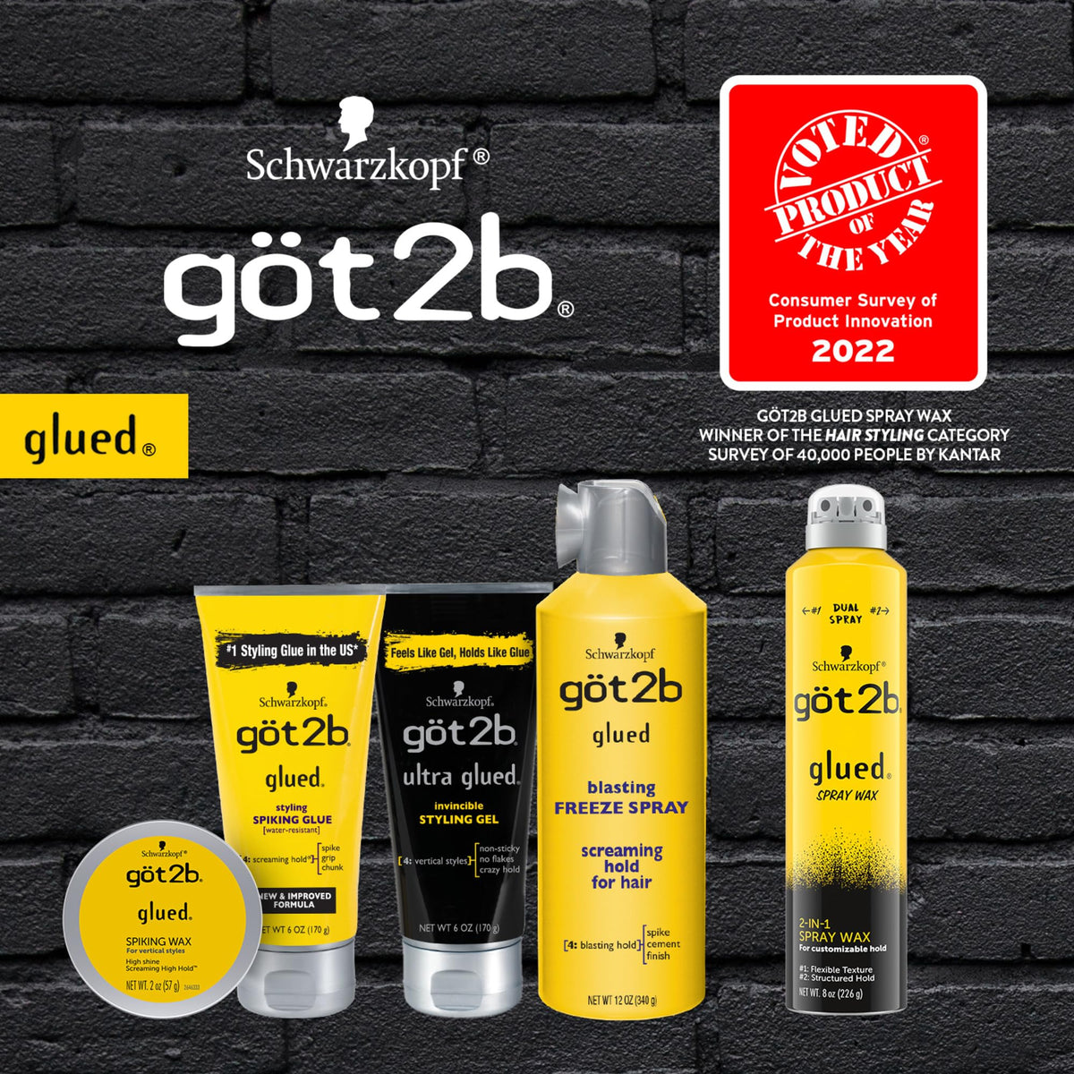 Got2b Glued Blasting Freeze Hairspray, 12 oz, Pack of 2 - FENGGESTORE20