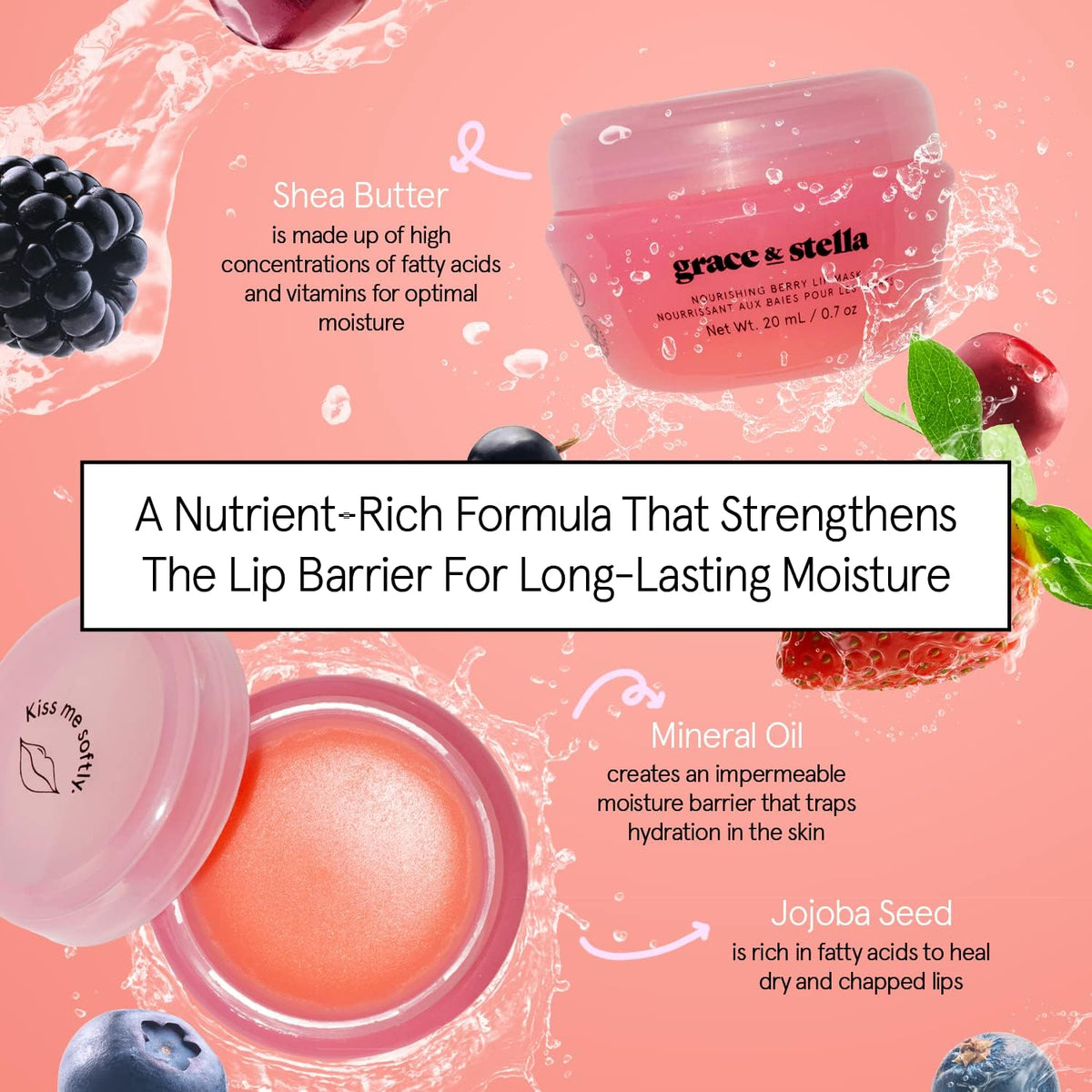 grace & stella Award Winning Lip Butter - Hydrating Lip Balm - Nourishing Lip Mask (1-pack) Travel Essentials, Travel Size Toiletries - FENGGESTORE20