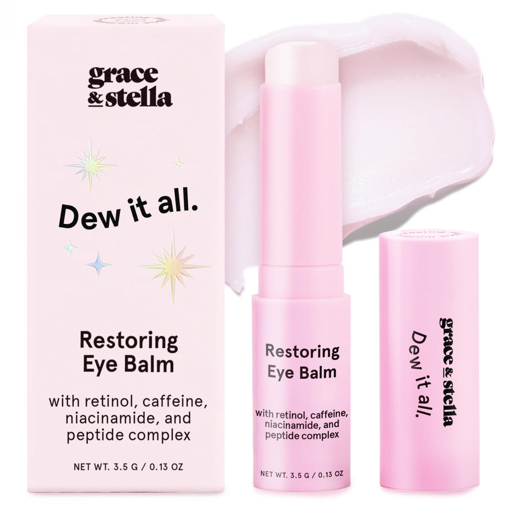 grace & stella Under Eye Brightener Balm Stick - Travel Size Toiletries - Retinol & Caffeine Eye Cream - FENGGESTORE20