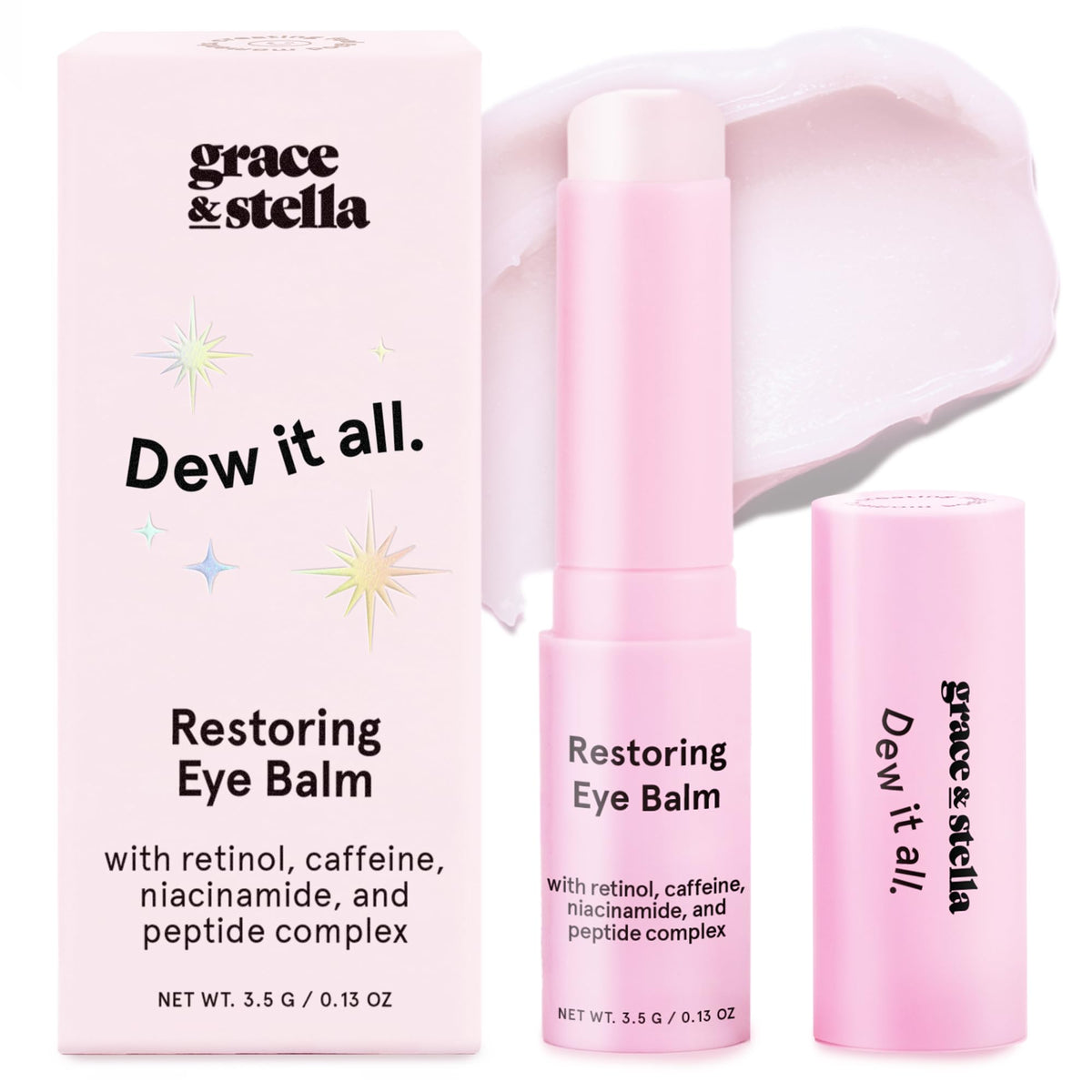 grace & stella Under Eye Brightener Balm Stick - Travel Size Toiletries - Retinol & Caffeine Eye Cream - FENGGESTORE20