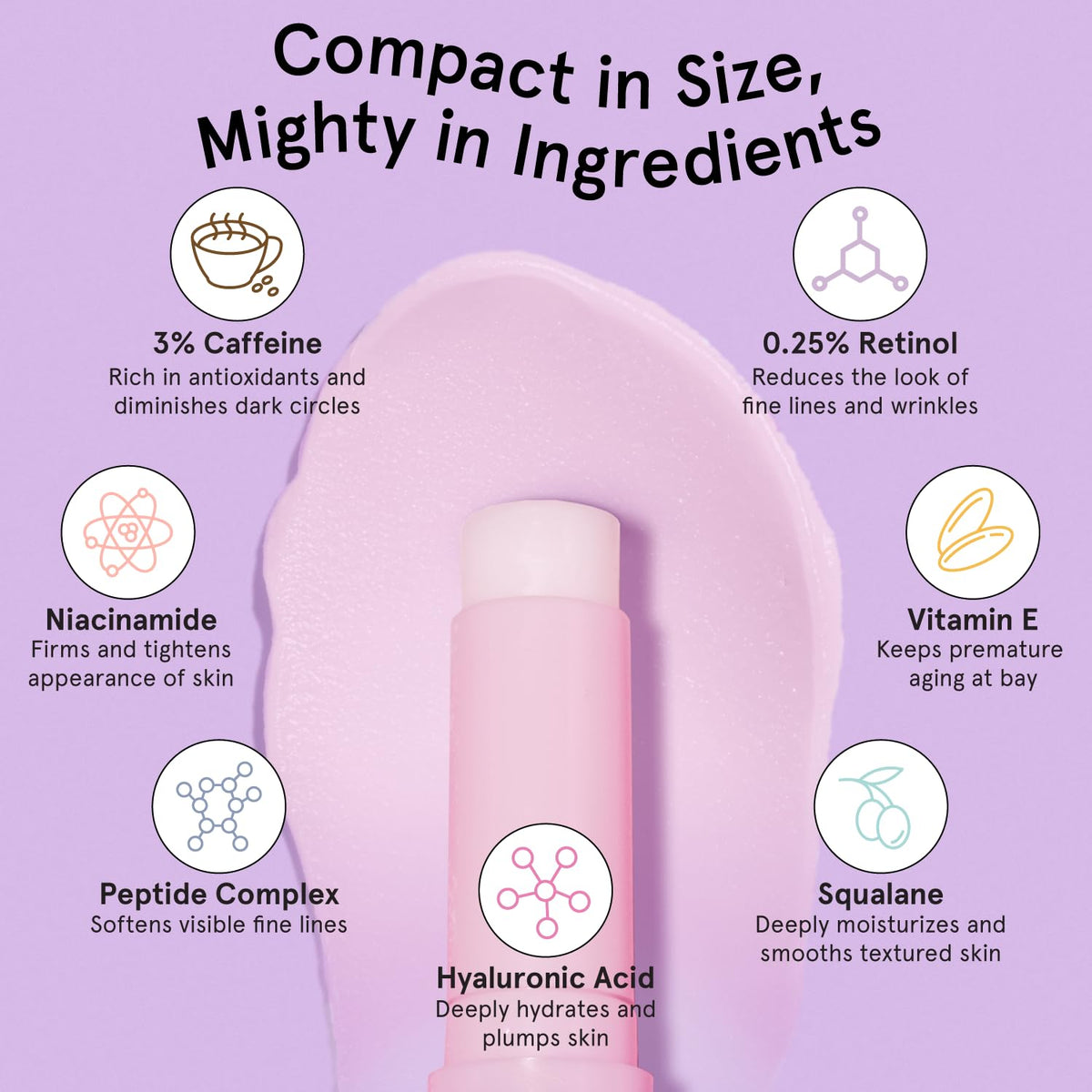 grace & stella Under Eye Brightener Balm Stick - Travel Size Toiletries - Retinol & Caffeine Eye Cream - FENGGESTORE20