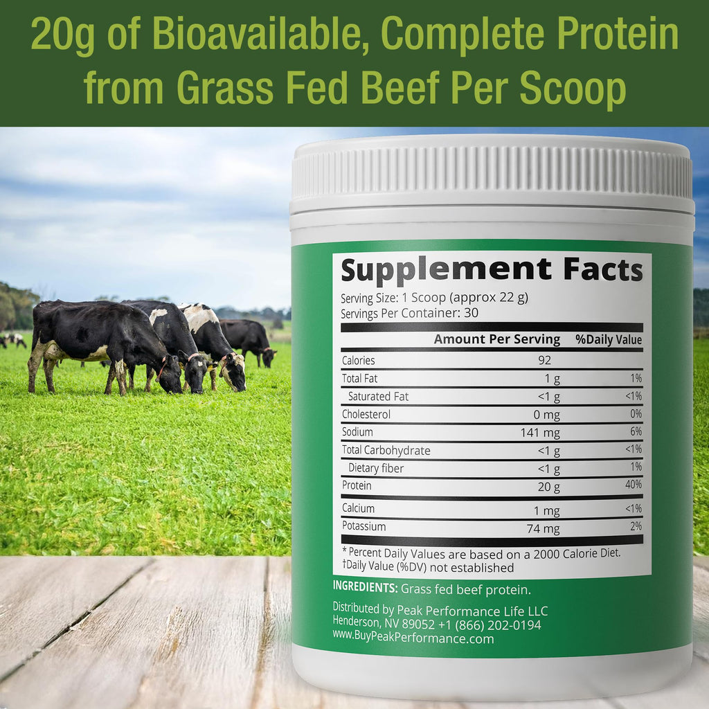 Grass Fed Beef Protein Powder - Lactose Free Great Tasting Beef Protein Isolate. Complete Animal Based Non Dairy Paleo Carnivore Supplement for Prime Muscle Building. No Whey. Unflavored - FENGGESTORE20