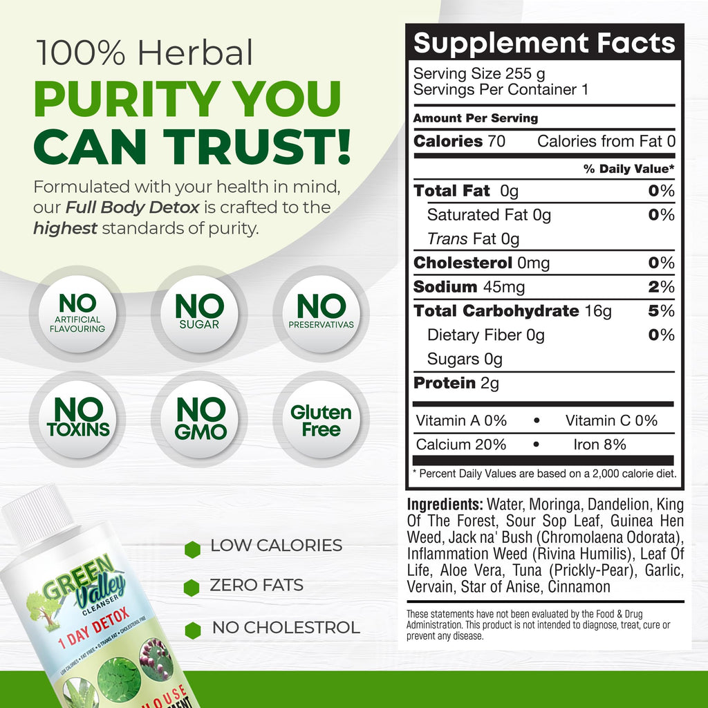 Green Valley Cleanser – Natural Herbal Colon Cleanse Detox Supplement | Supports Digestion, Bloating Relief & Regularity | 8 oz Liquid - FENGGESTORE20