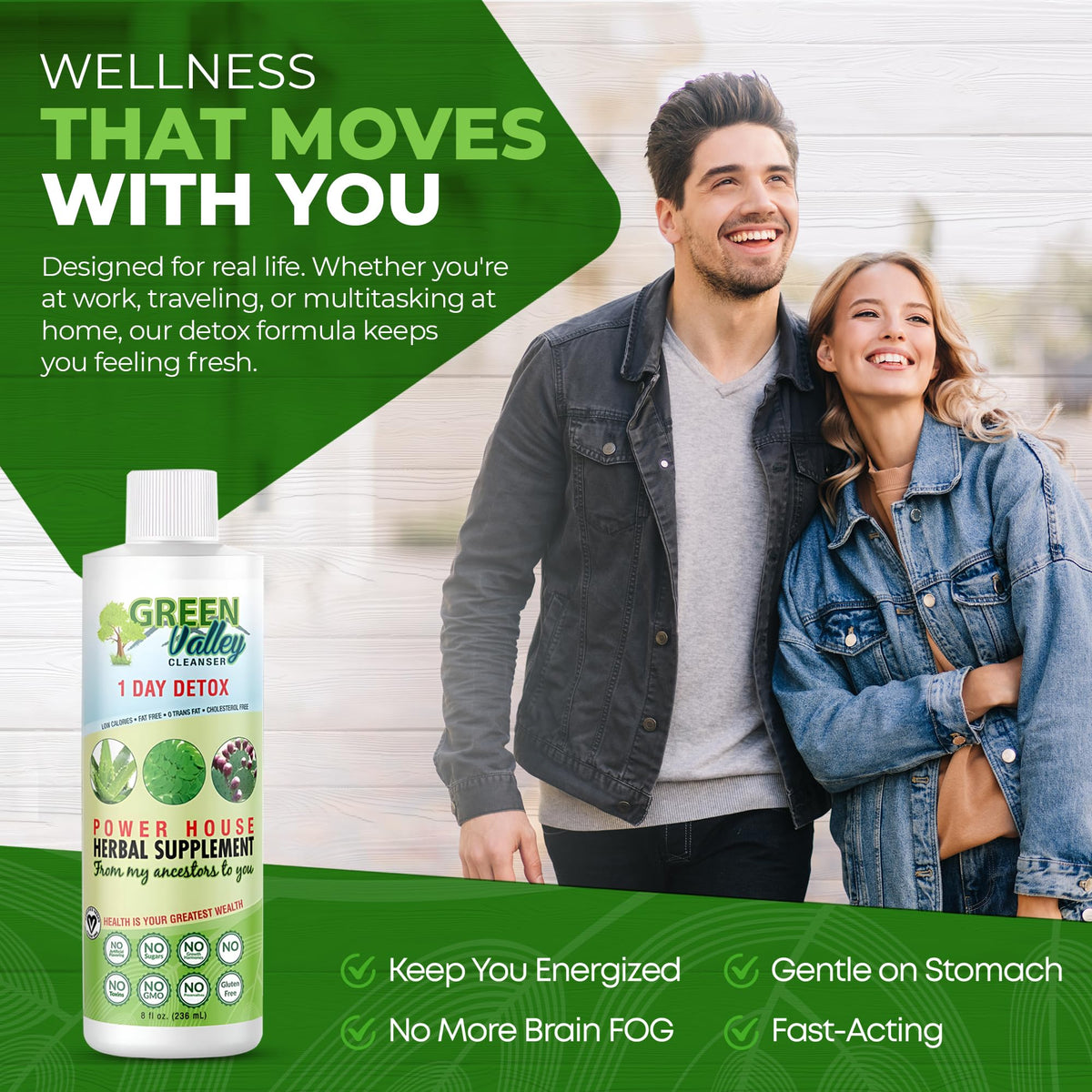 Green Valley Cleanser – Natural Herbal Colon Cleanse Detox Supplement | Supports Digestion, Bloating Relief & Regularity | 8 oz Liquid - FENGGESTORE20