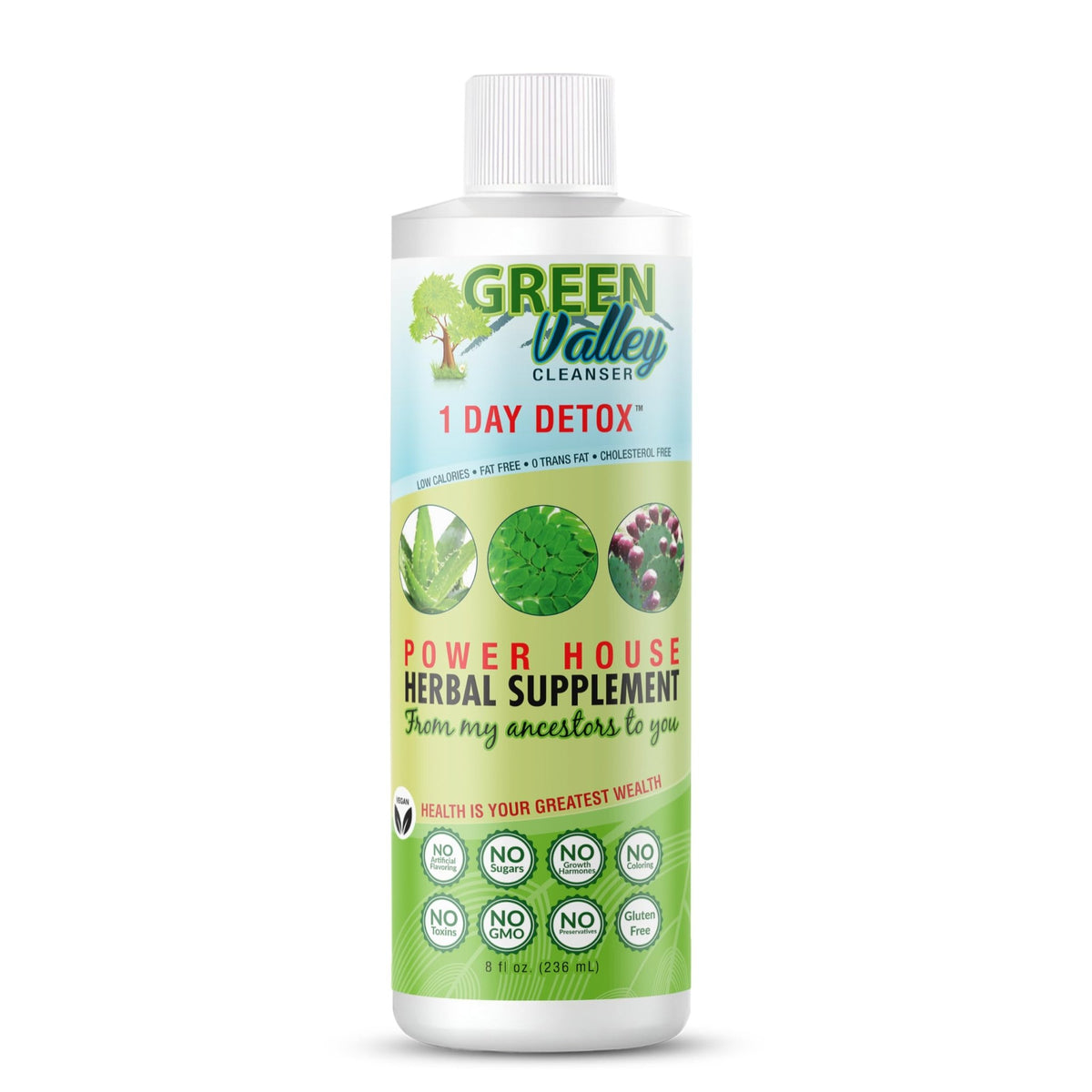 Green Valley Cleanser – Natural Herbal Colon Cleanse Detox Supplement | Supports Digestion, Bloating Relief & Regularity | 8 oz Liquid - FENGGESTORE20