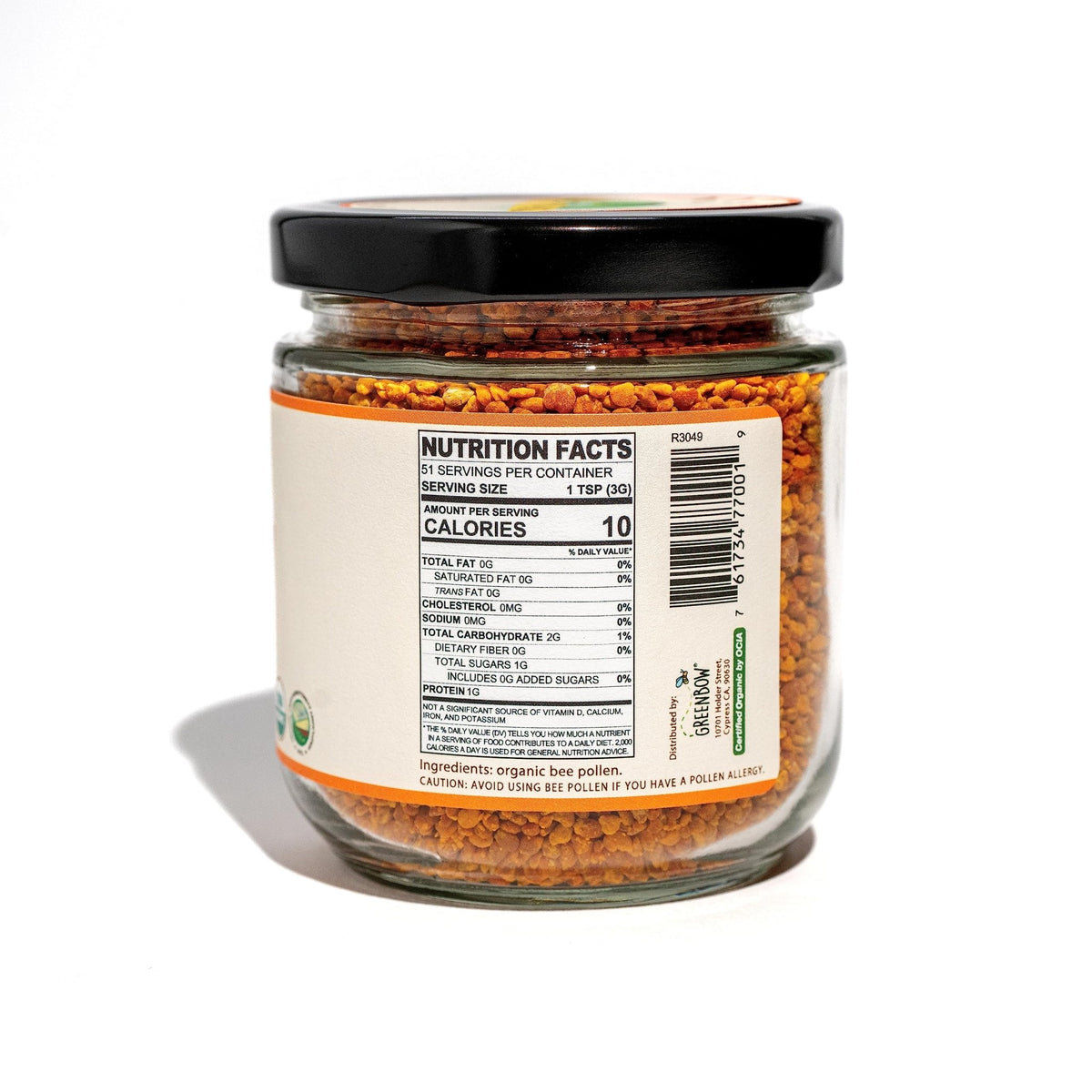Greenbow Organic Bee Pollen - 100% USDA Certified Organic, Non-GMO, Halal, Kosher Certified, Pure & Natural Bee Pollen - Superfood Packed with Proteins - FENGGESTORE20