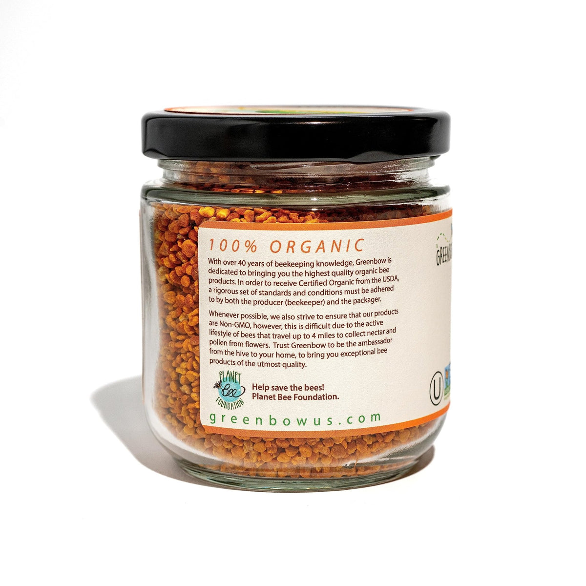 Greenbow Organic Bee Pollen - 100% USDA Certified Organic, Non-GMO, Halal, Kosher Certified, Pure & Natural Bee Pollen - Superfood Packed with Proteins - FENGGESTORE20