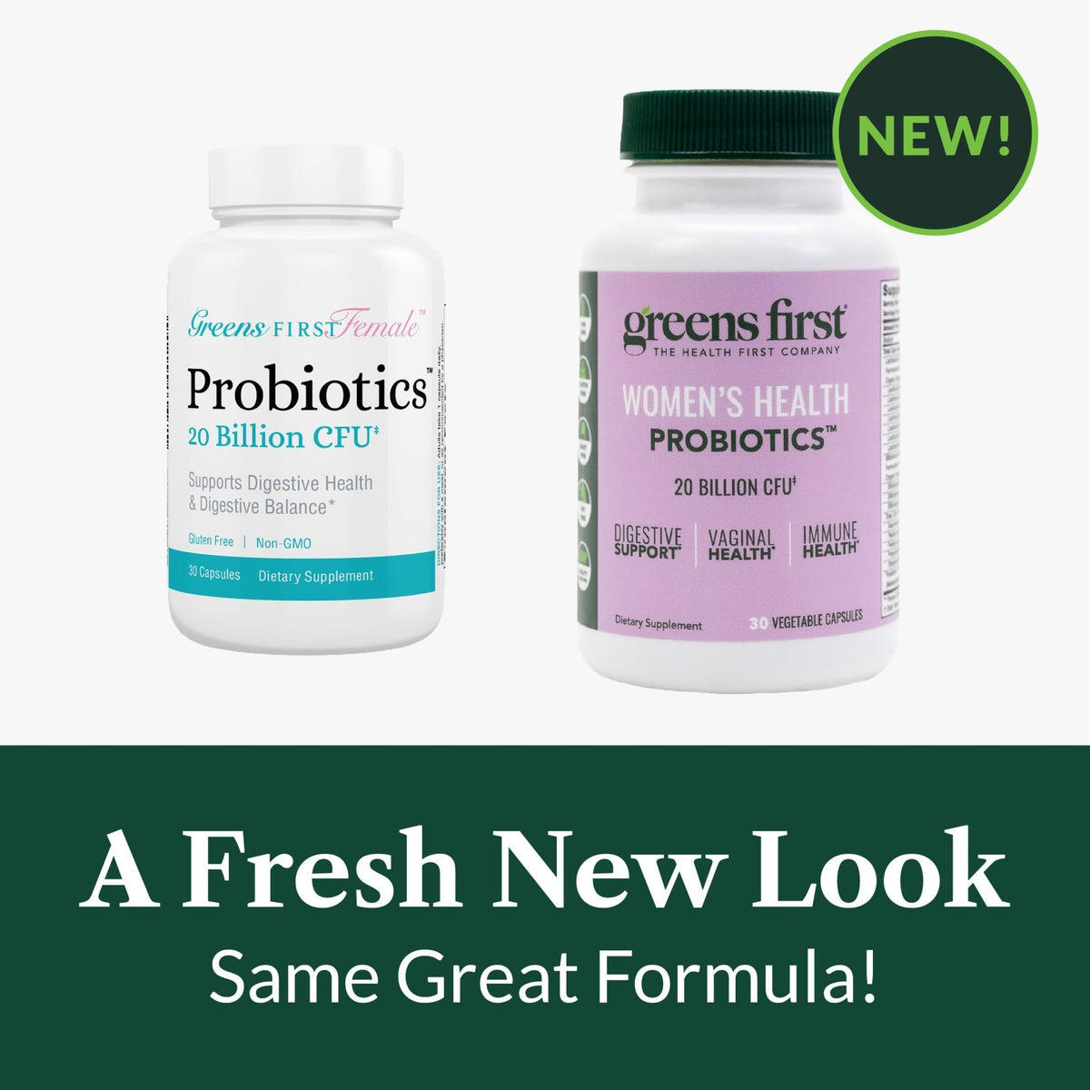 Greens First Women’s Health Probiotics - Probiotic for pH Balance - 20 Billion CFU - Support for Digestive, Immune & Vaginal Health Non-GMO/Gluten-Free/Dairy-Free/Soy-Free (30 Vegetable Capsules) - FENGGESTORE20