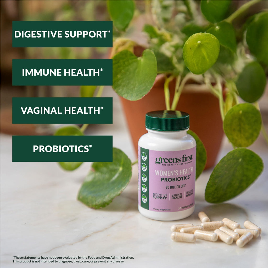 Greens First Women’s Health Probiotics - Probiotic for pH Balance - 20 Billion CFU - Support for Digestive, Immune & Vaginal Health Non-GMO/Gluten-Free/Dairy-Free/Soy-Free (30 Vegetable Capsules) - FENGGESTORE20