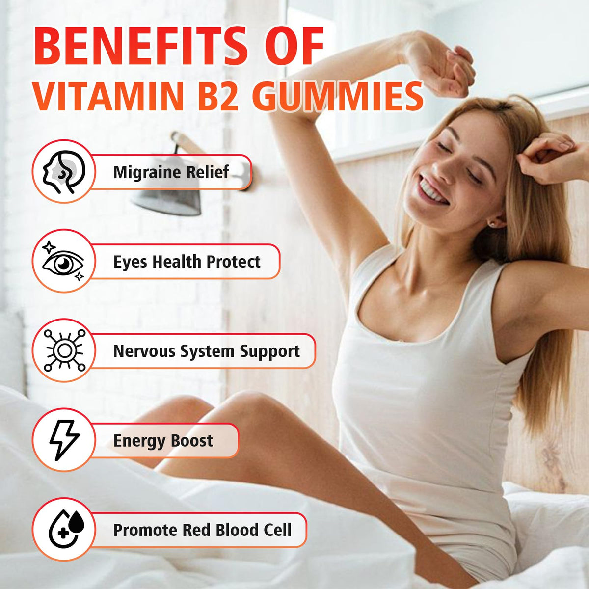 GrnLife 2 Pack Vitamin B2 Gummies, Riboflavin 400mg with Magnesium for Kids & Adults, Migraine Relief & Energy Support - FENGGESTORE20