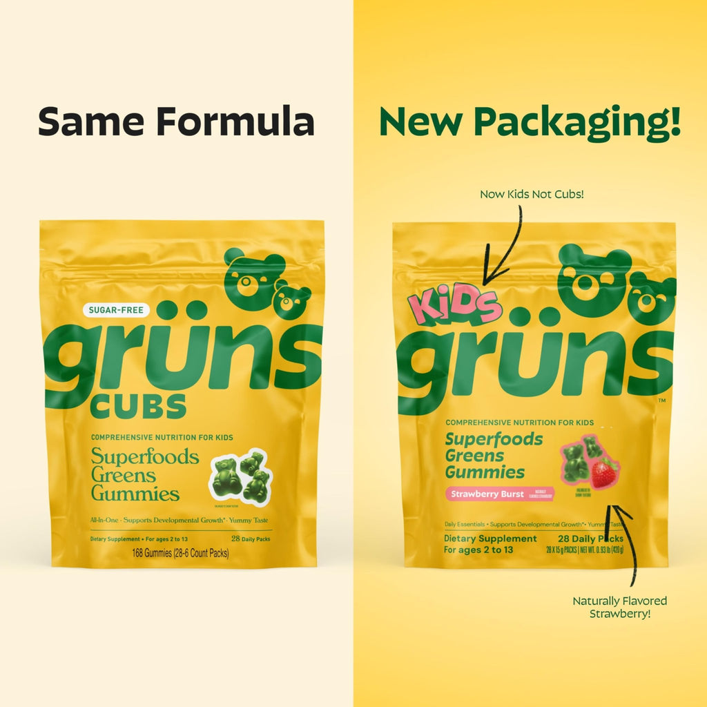 Gruns Multivitamin for Kids, Super Greens Gummies, Superfood Gummy Bears with 20+ Vitamins & Minerals, Spirulina, Chlorella, Alfalfa, Prebiotics Fiber for Digestive Health - FENGGESTORE20