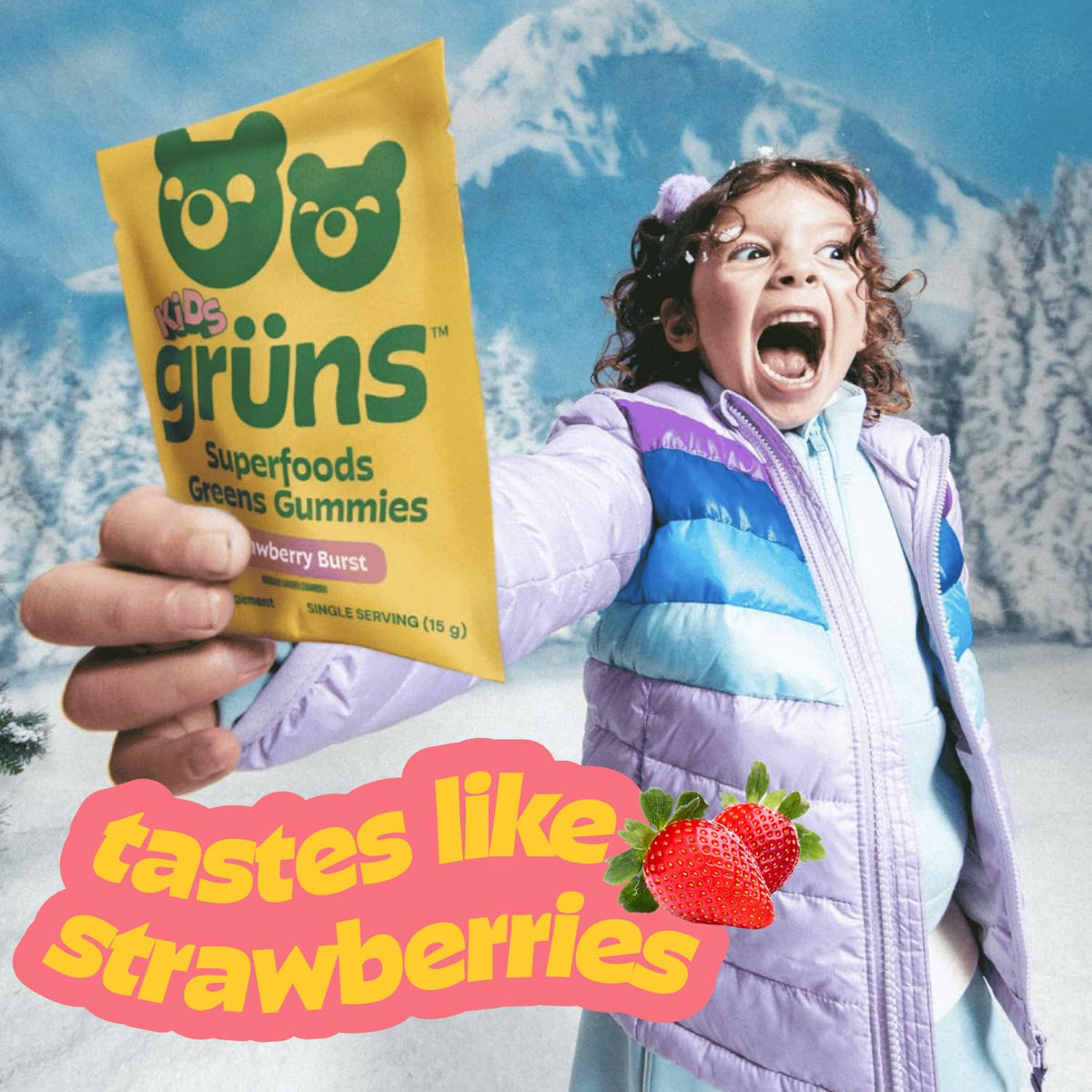 Gruns Multivitamin for Kids, Super Greens Gummies, Superfood Gummy Bears with 20+ Vitamins & Minerals, Spirulina, Chlorella, Alfalfa, Prebiotics Fiber for Digestive Health - FENGGESTORE20