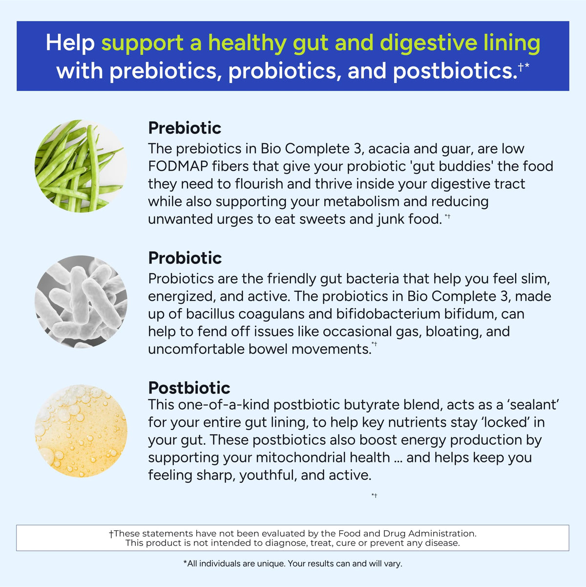 Gundry MD® Bio Complete 3, 3-in-1 Probiotics for Gut Health, Probiotic Supplements for Digestion, Supplement Supporting Bloating, Gas, Food Cravings - FENGGESTORE20